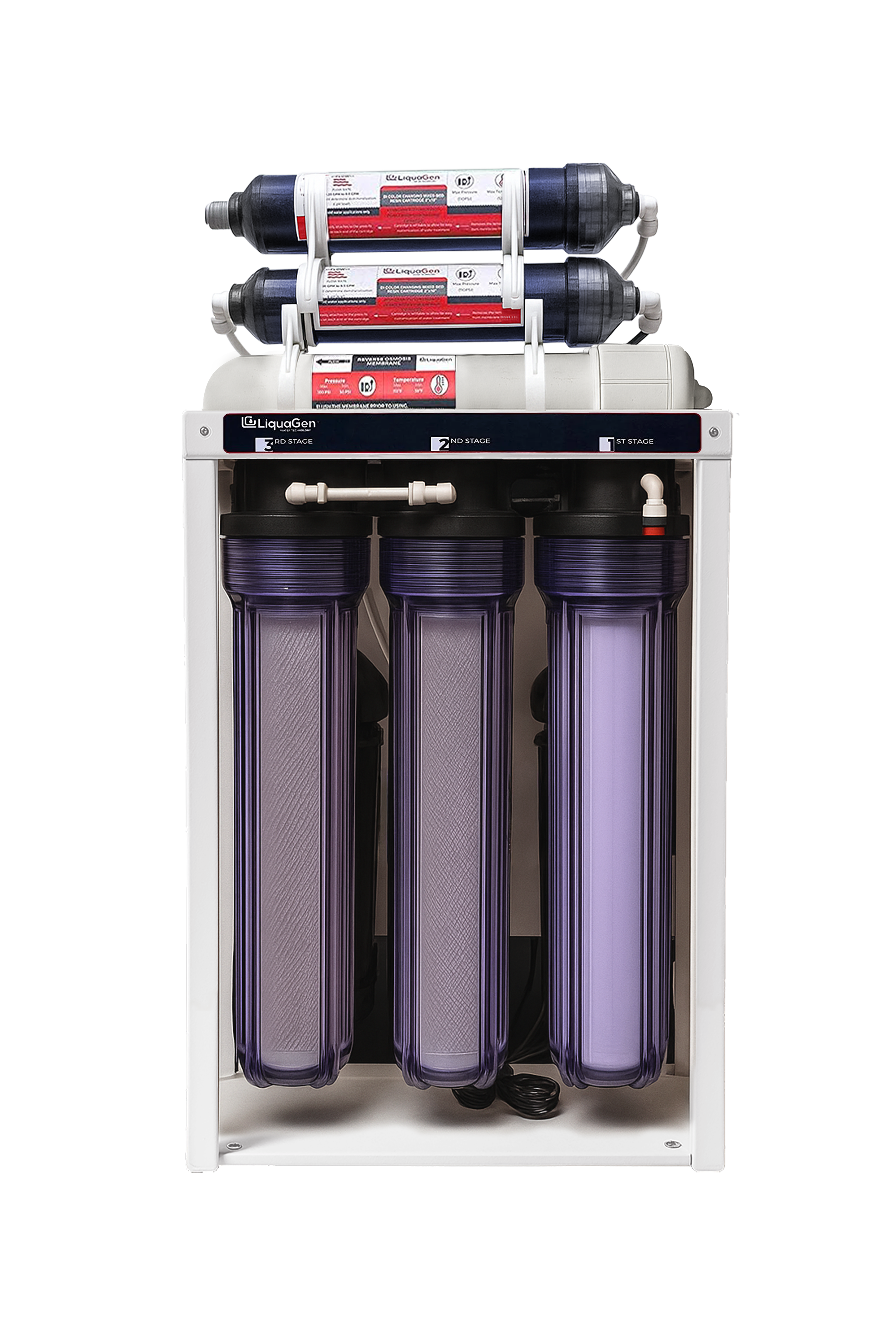 Commercial Grade Reverse Osmosis + Deionization (RO/DI) Water Filtration System - 200 GPD - 0 TDS Booster Pump - LiquaGen Water