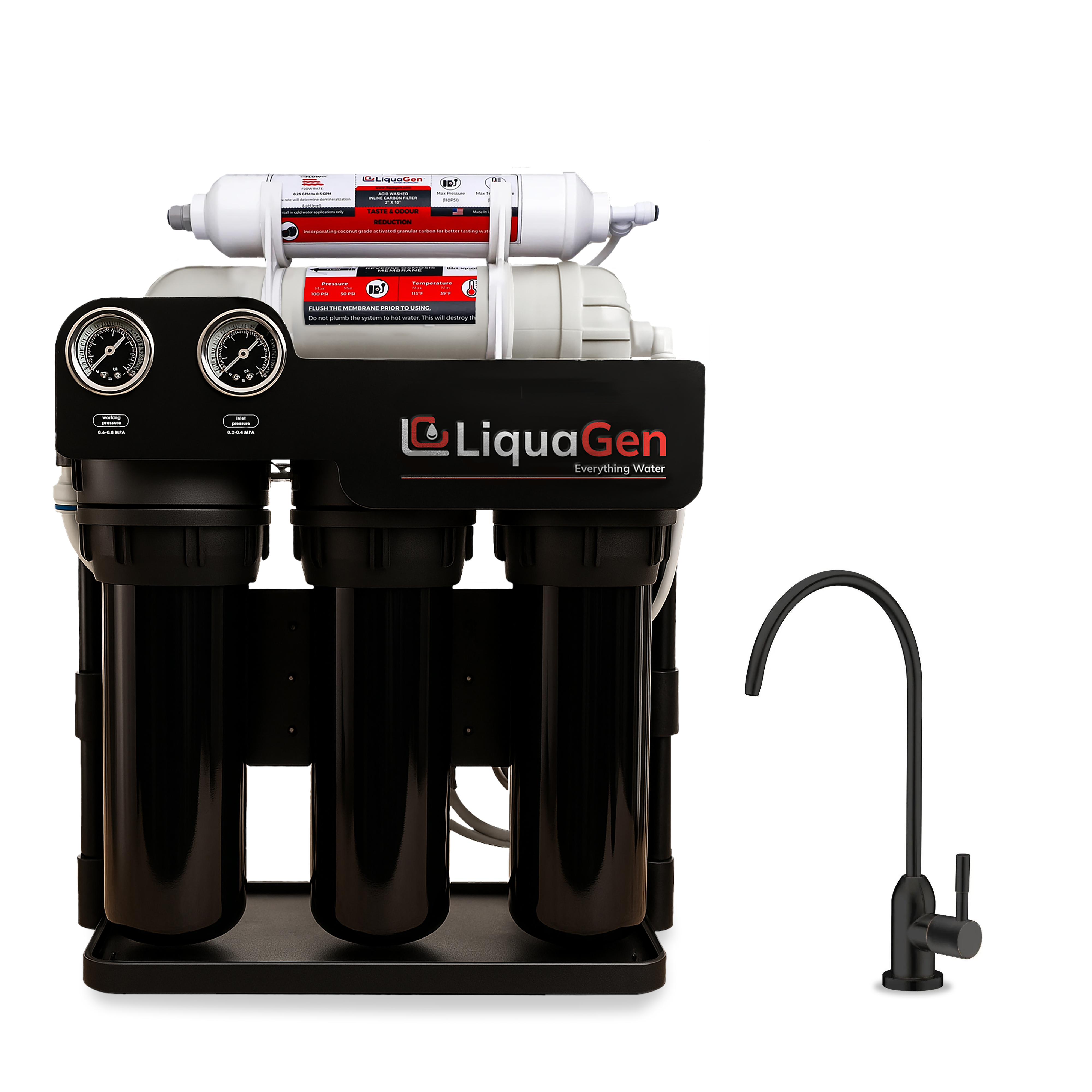 Light Commercial Grade Reverse Osmosis Water Filtration System 200 GPD | 5 Stage RO + Booster Pump - LiquaGen Water