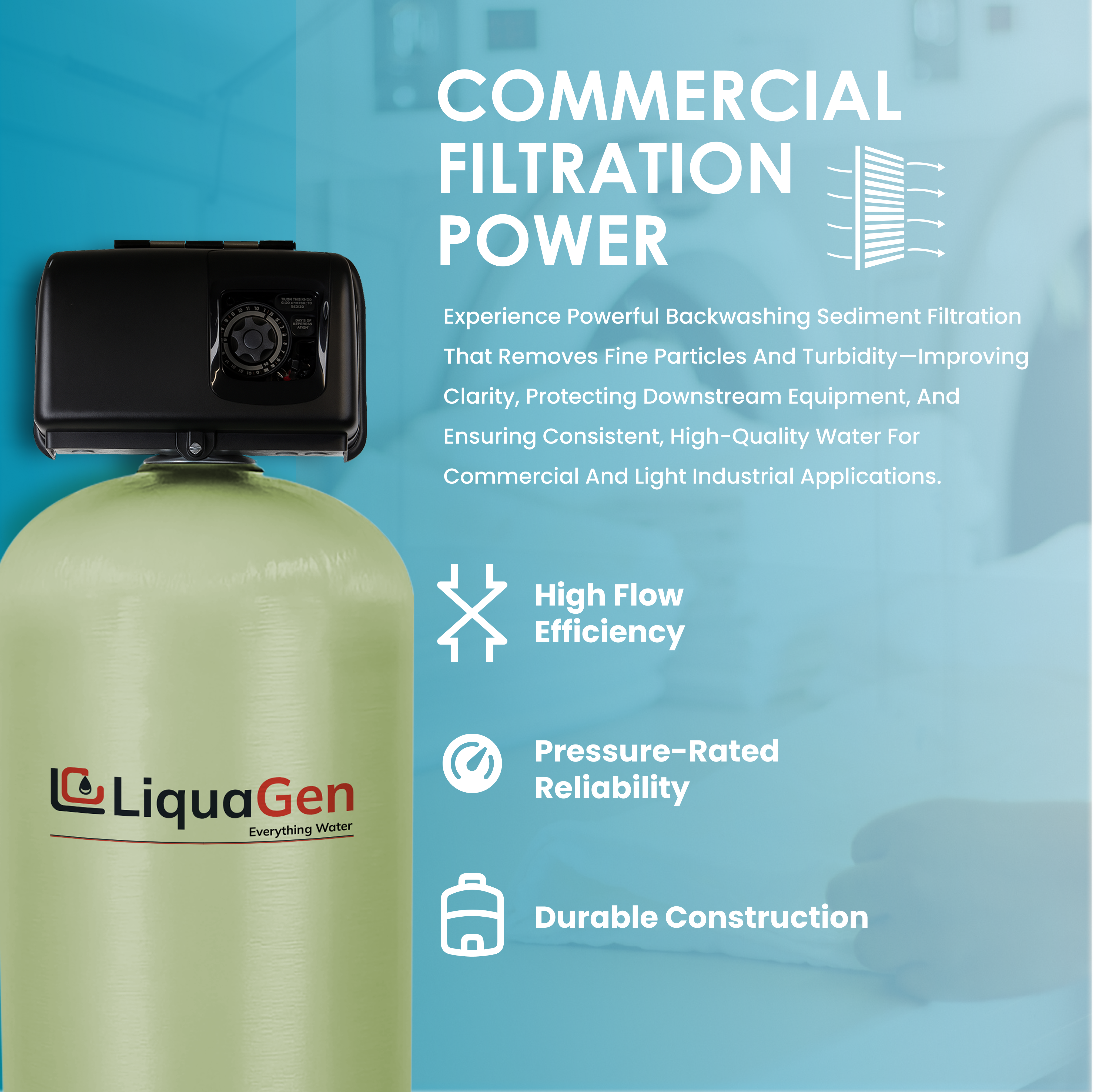 1.5" Commercial Sediment Filter | 21-62 GPM - LiquaGen Water