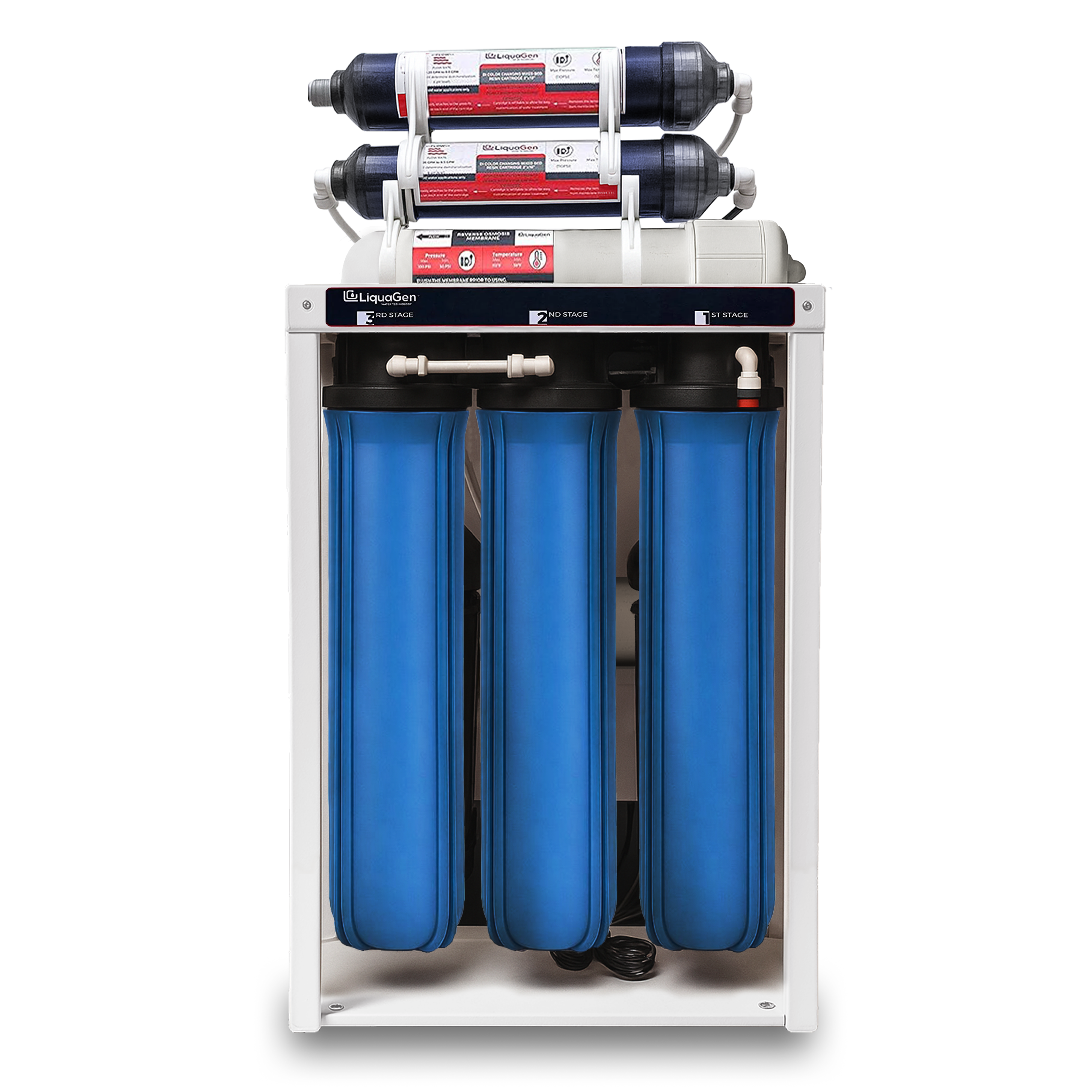 Commercial Grade Reverse Osmosis + Deionization (RO/DI) Water Filtration System - 150 GPD - 0 TDS Booster Pump