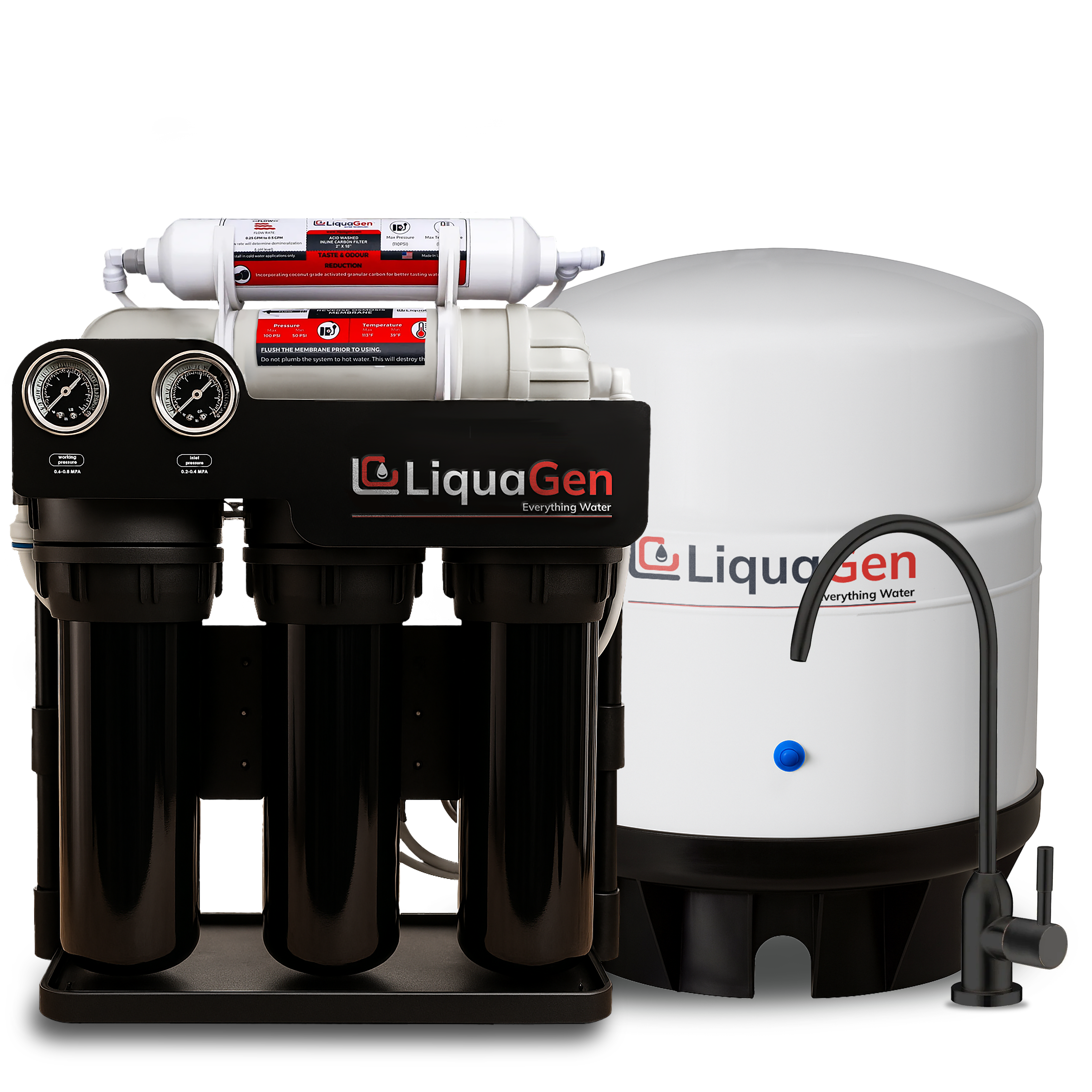 Light Commercial Grade Reverse Osmosis Water Filtration System 300 GPD | 5 Stage RO + Booster Pump - LiquaGen Water