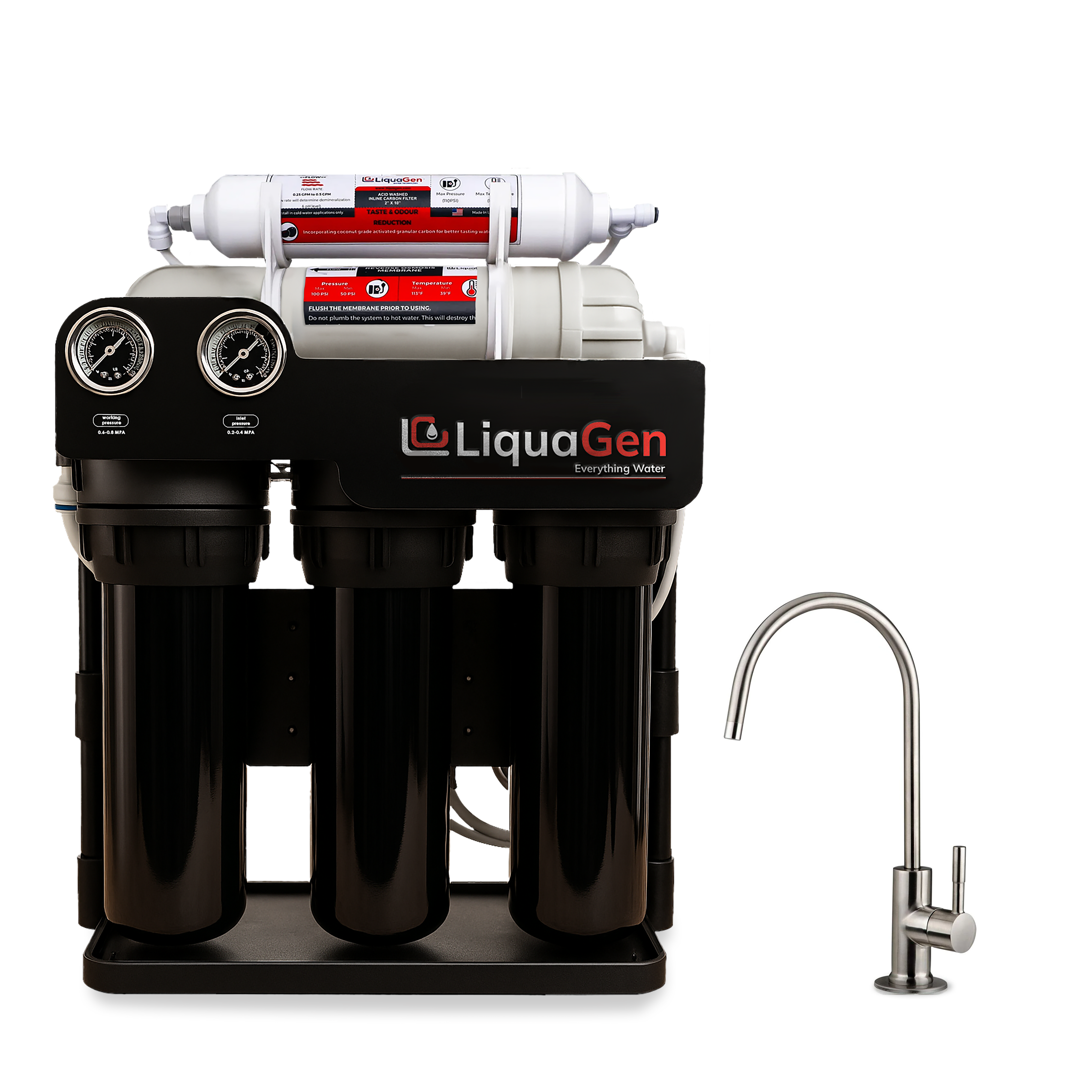 Light Commercial Grade Reverse Osmosis Water Filtration System 300 GPD | 5 Stage RO + Booster Pump - LiquaGen Water