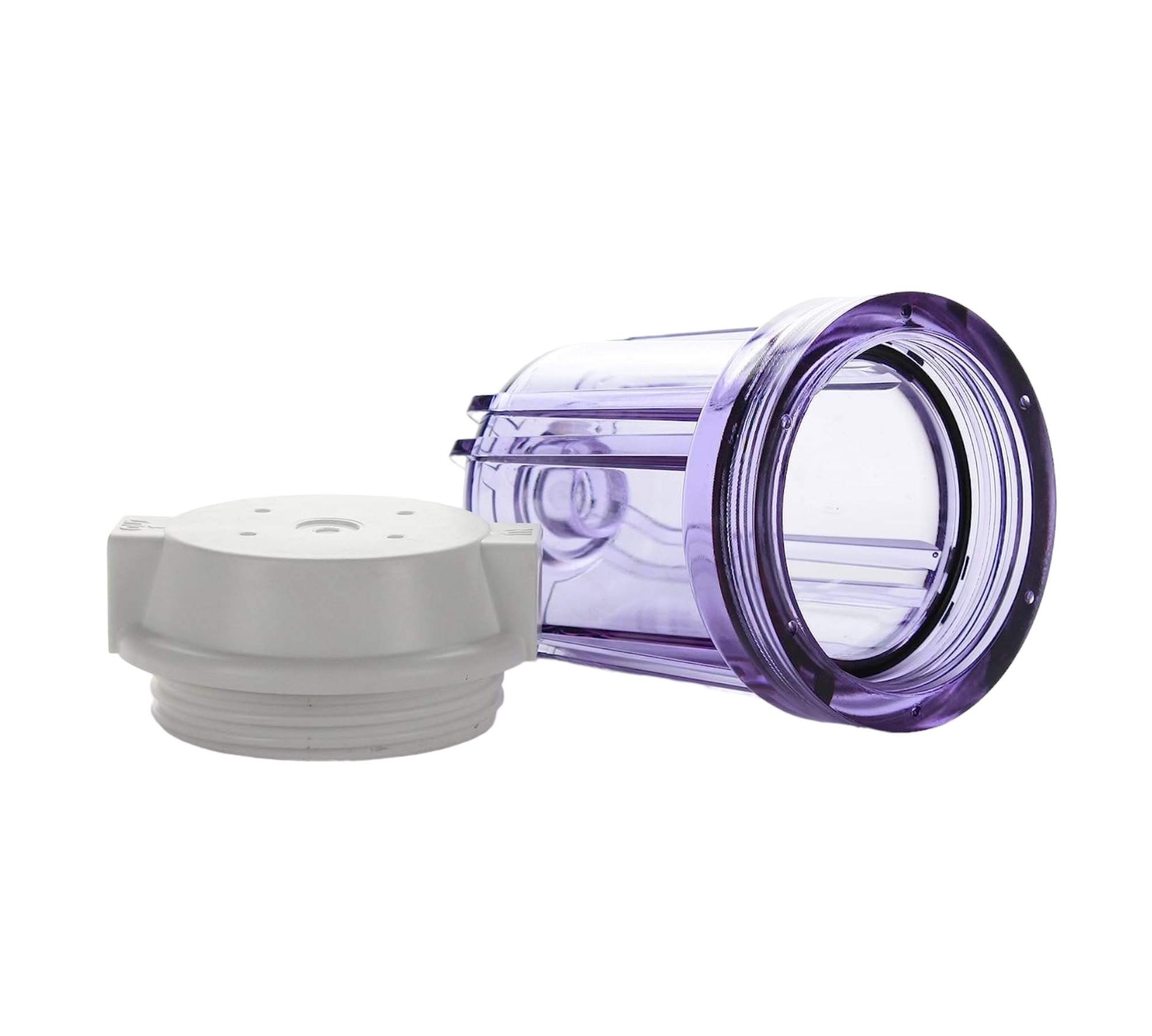 2.5" x 5" Clear Opaque Carbon & GFO Flat Cap Housing - LiquaGen Water