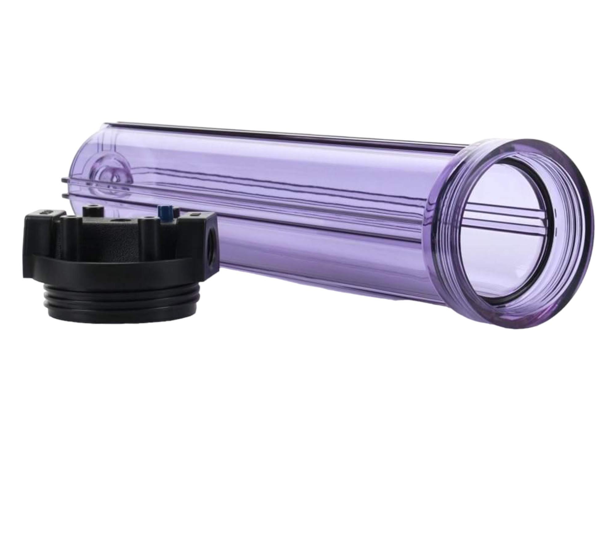 2.5 x 20" Clear Opaque Canister 3/4" Female NPT Ports - LiquaGen Water