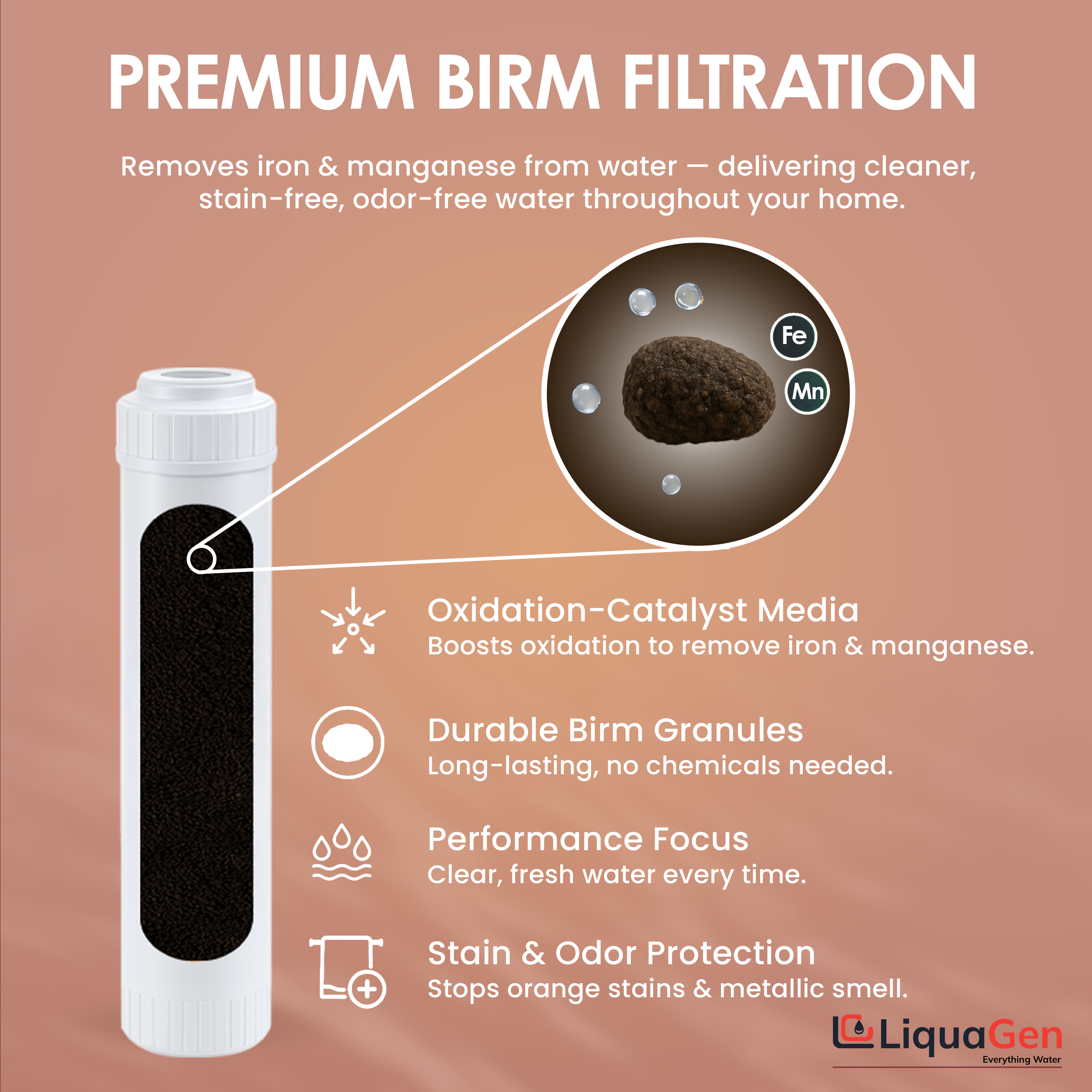 2.5" x 10" BIRM Filter Cartridge (Iron & Manganese Reduction)