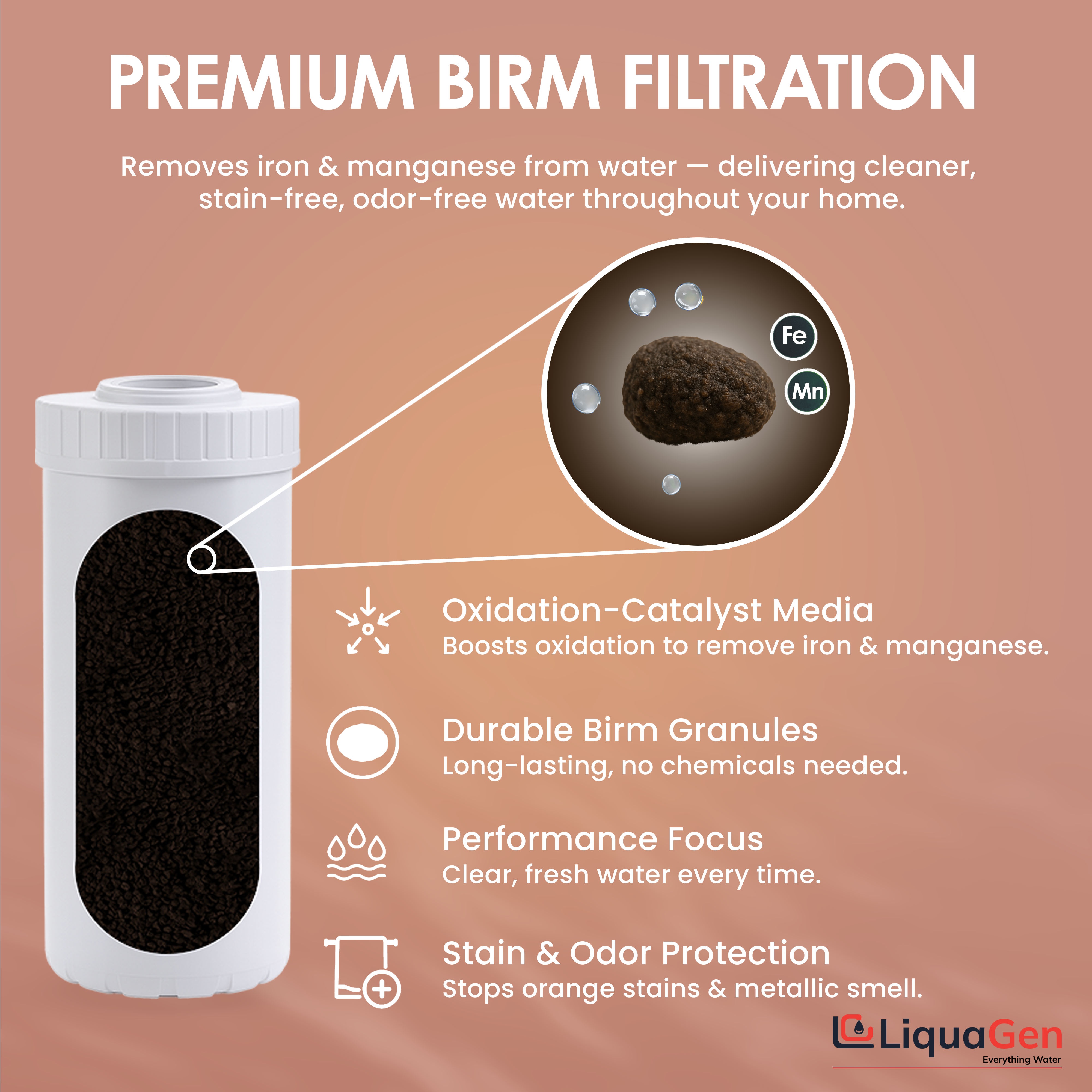 4.5" x 10" BIRM Filter Cartridge (Iron & Manganese Reduction)