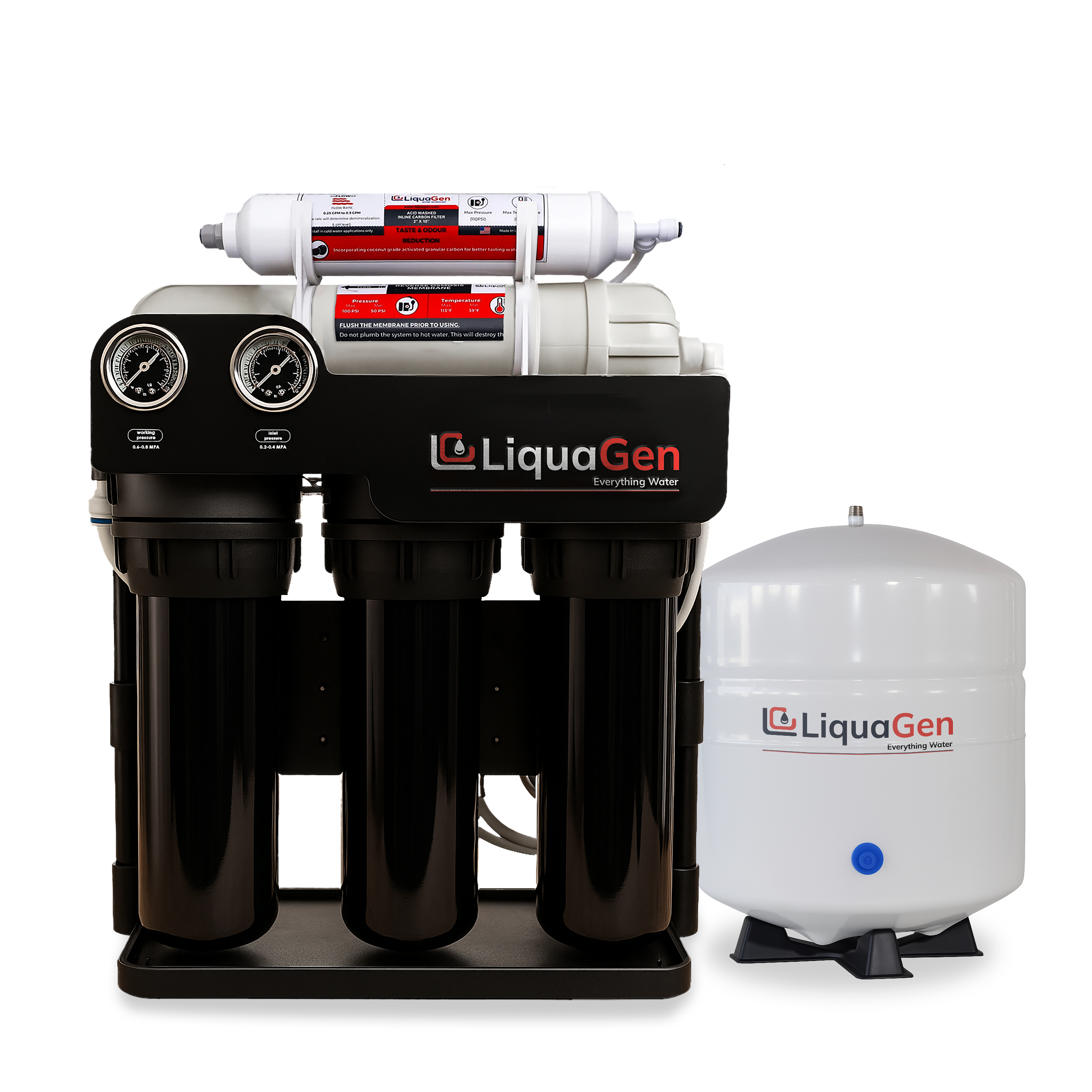 Light Commercial Grade Reverse Osmosis Water Filtration System 400 GPD | 5 Stage RO + Booster Pump - LiquaGen Water