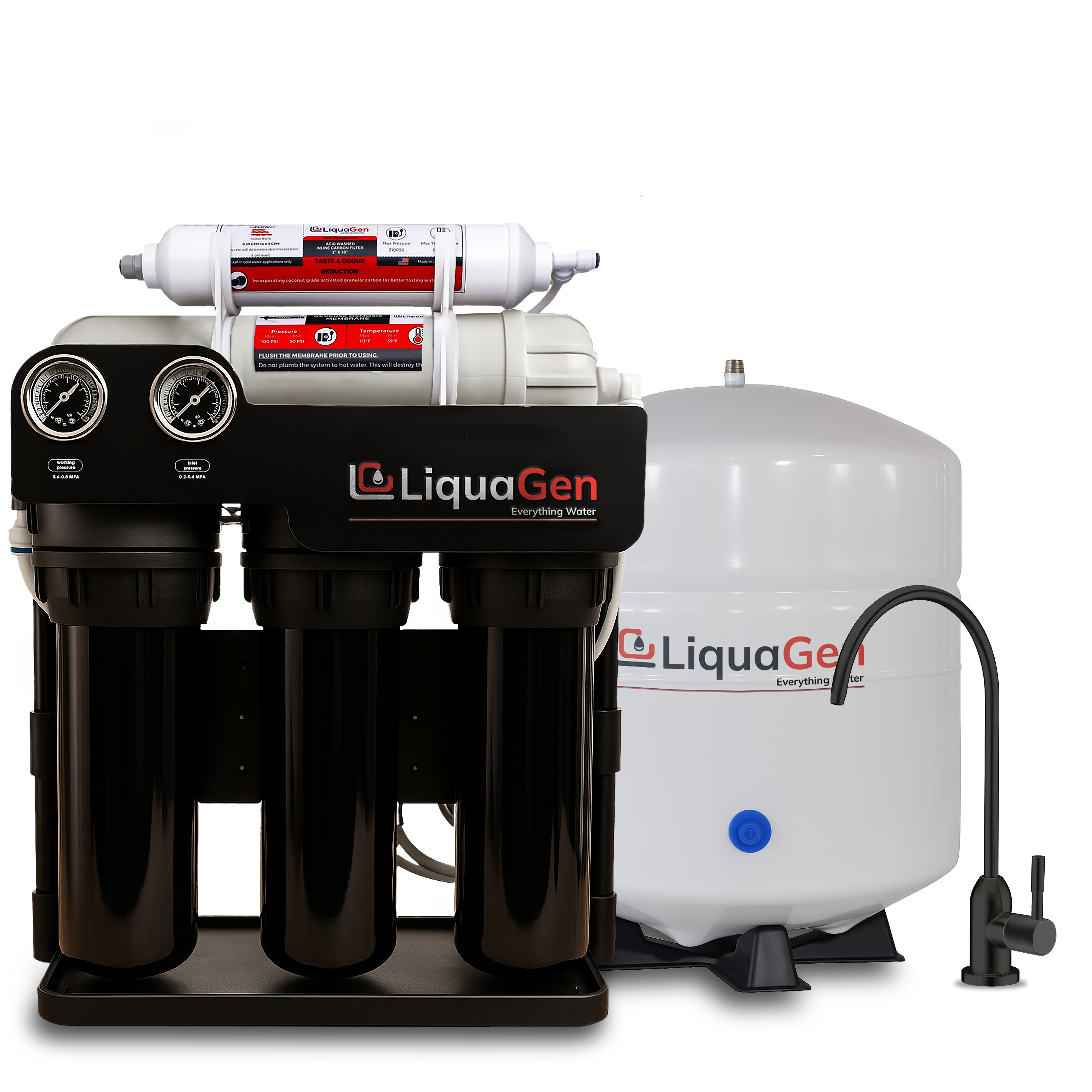 Light Commercial Grade Reverse Osmosis Water Filtration System 400 GPD | 5 Stage RO + Booster Pump - LiquaGen Water