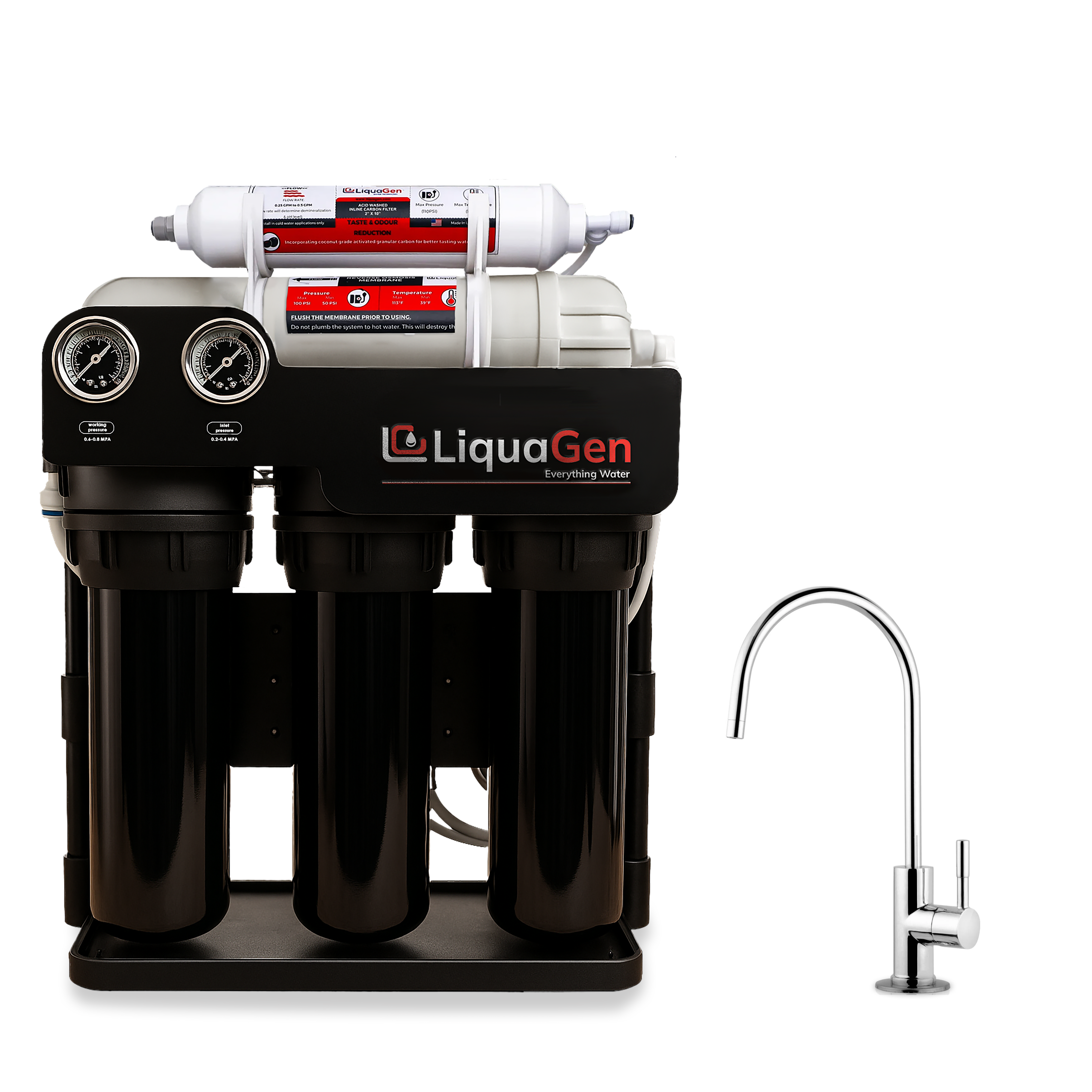 Light Commercial Grade Reverse Osmosis Water Filtration System 400 GPD | 5 Stage RO + Booster Pump - LiquaGen Water