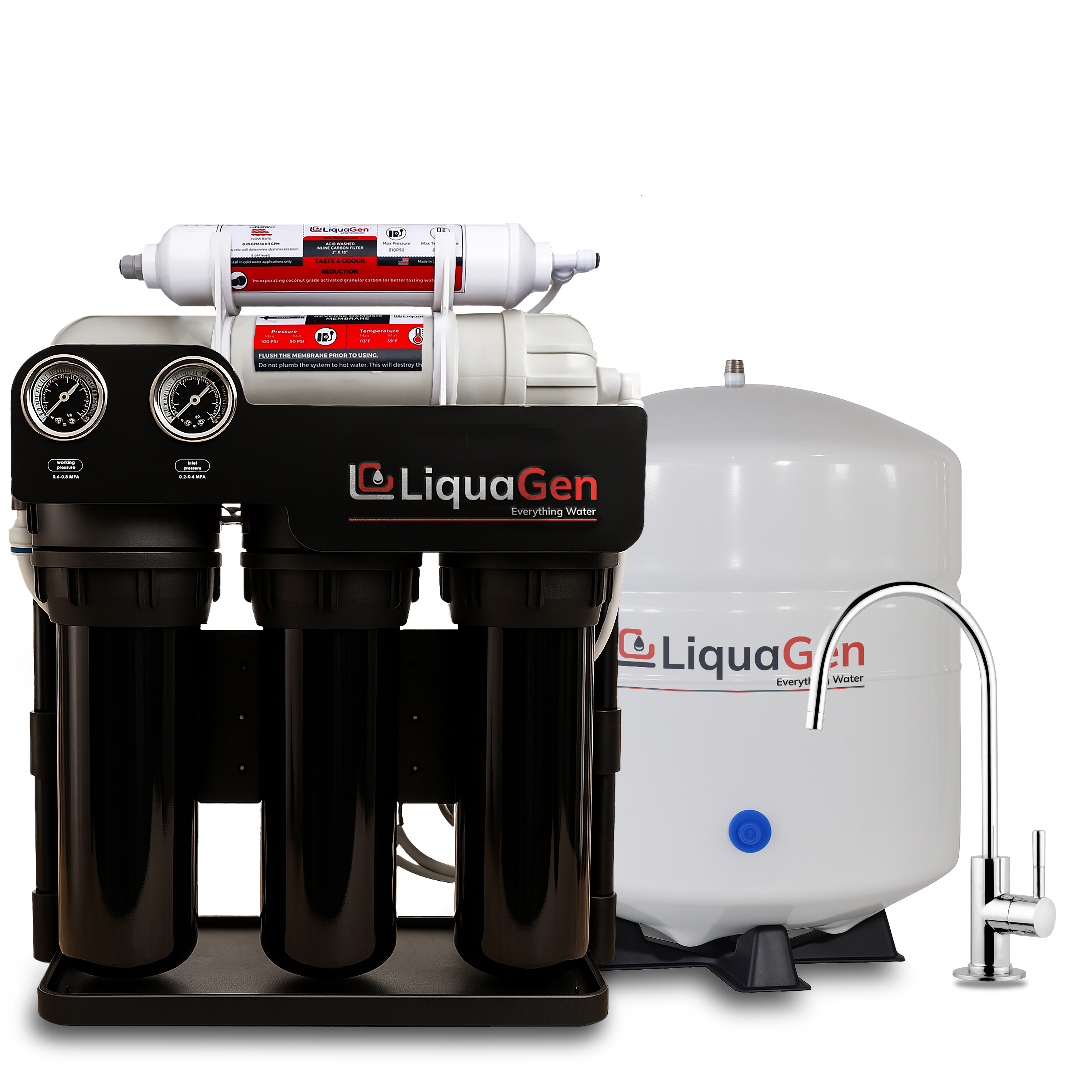 Light Commercial Grade Reverse Osmosis Water Filtration System 400 GPD | 5 Stage RO + Booster Pump - LiquaGen Water