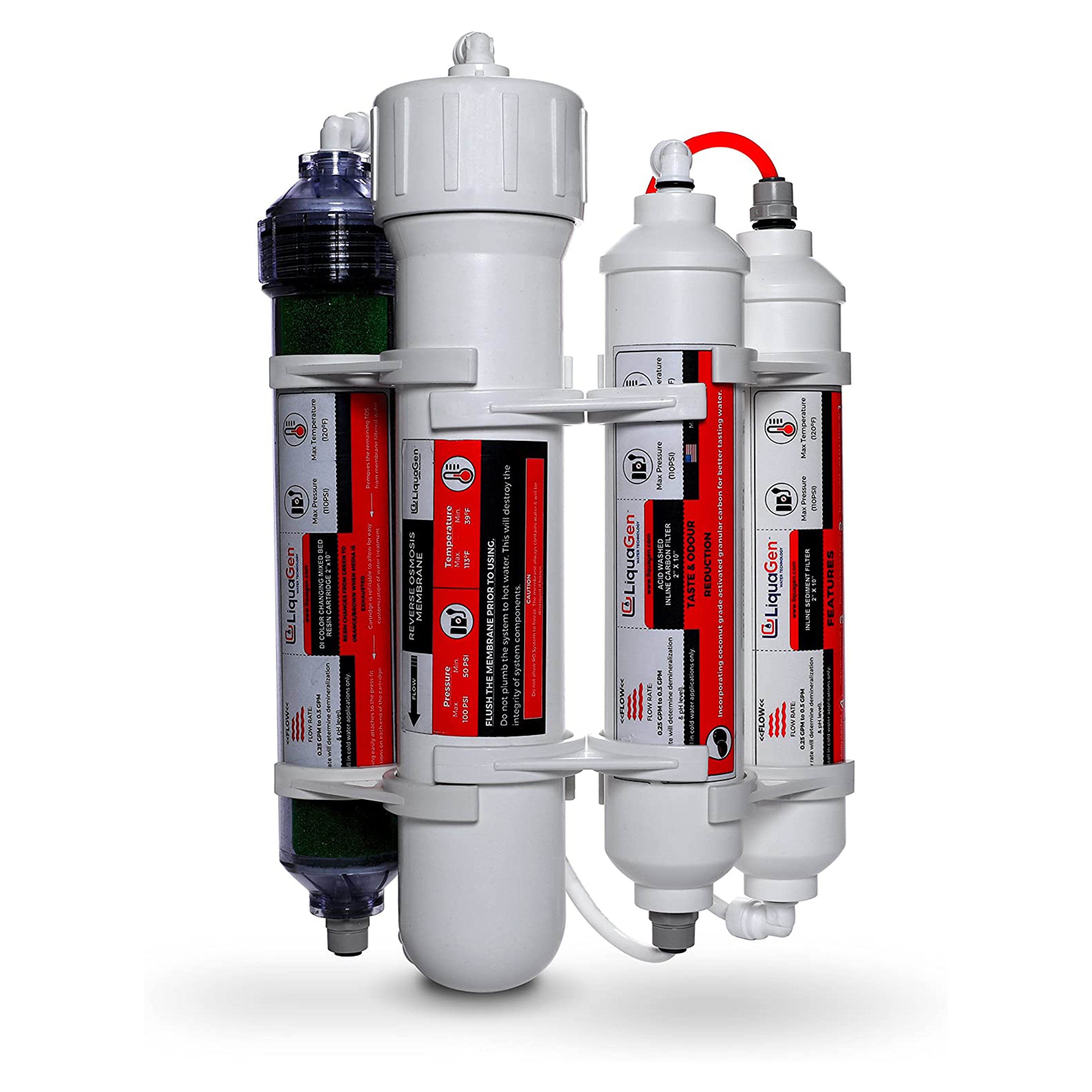 4 Stage Reverse Osmosis/Deionization (RO/DI) Portable Space Saver Water Filter System