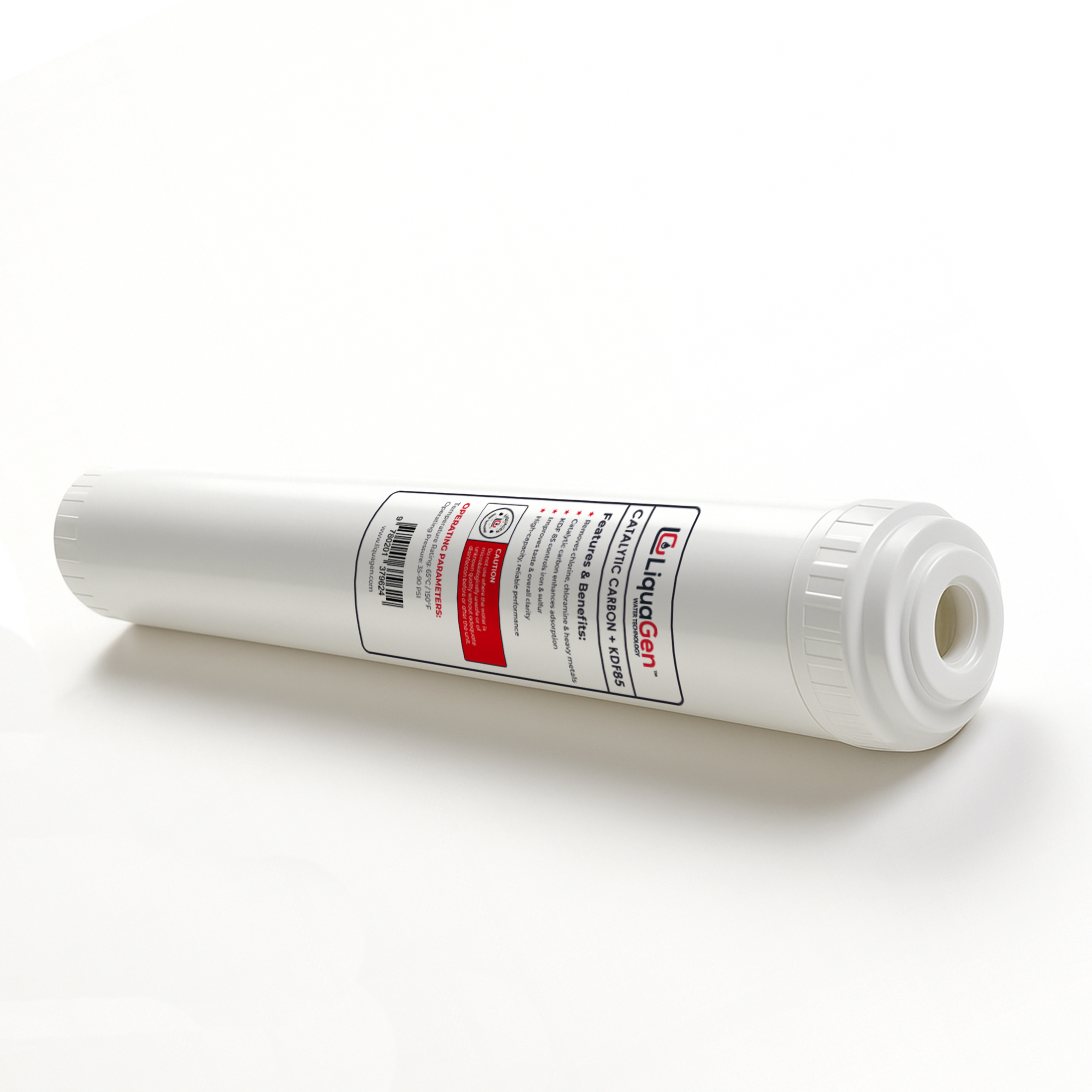 2.5" x 20" Catalytic Carbon/KDF-85 Filter Cartridge (Chlorine and Chloramine Reduction) - LiquaGen Water