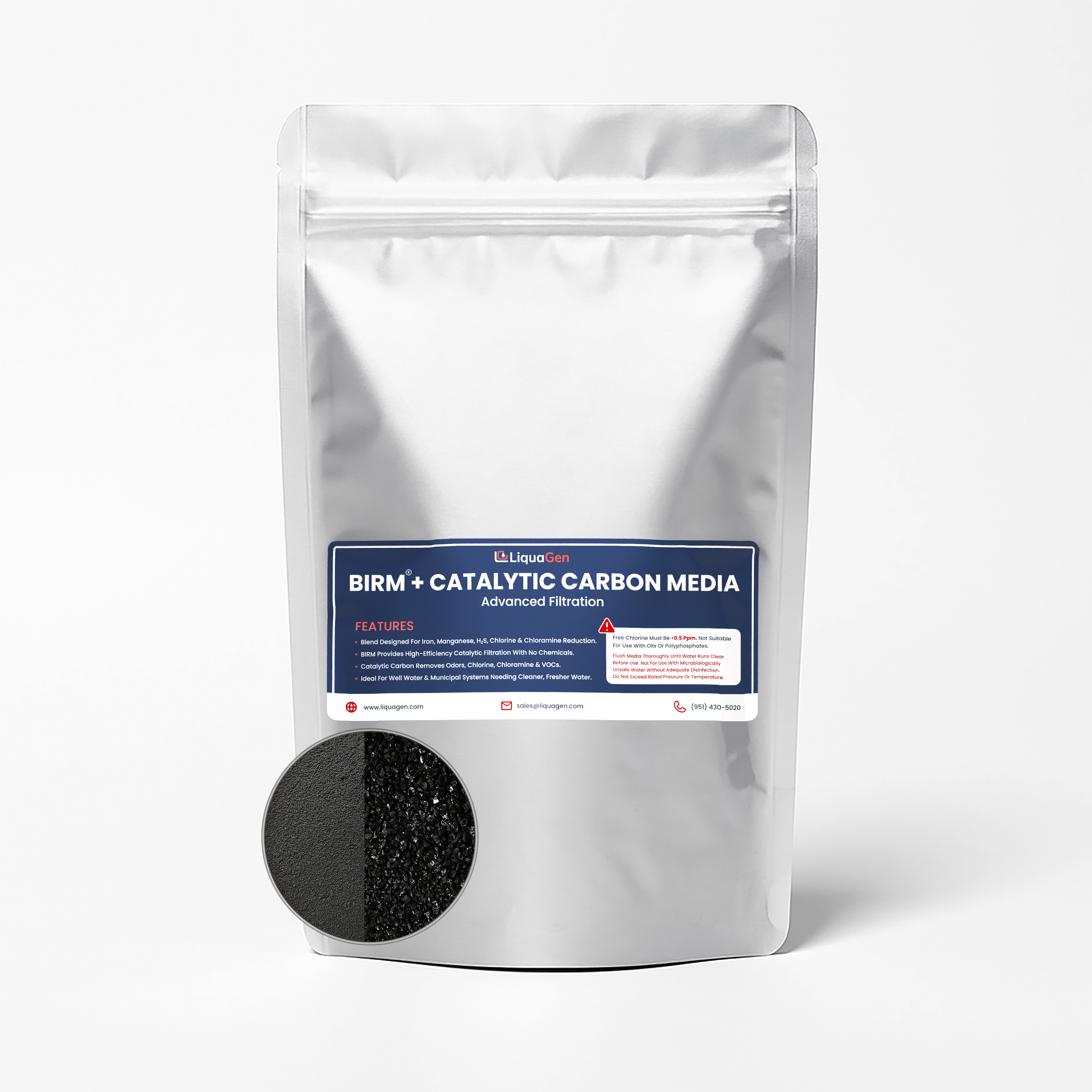 Birm + Catalytic Carbon Media – 5 lbs | Iron, H₂S, Manganese & Chloramine