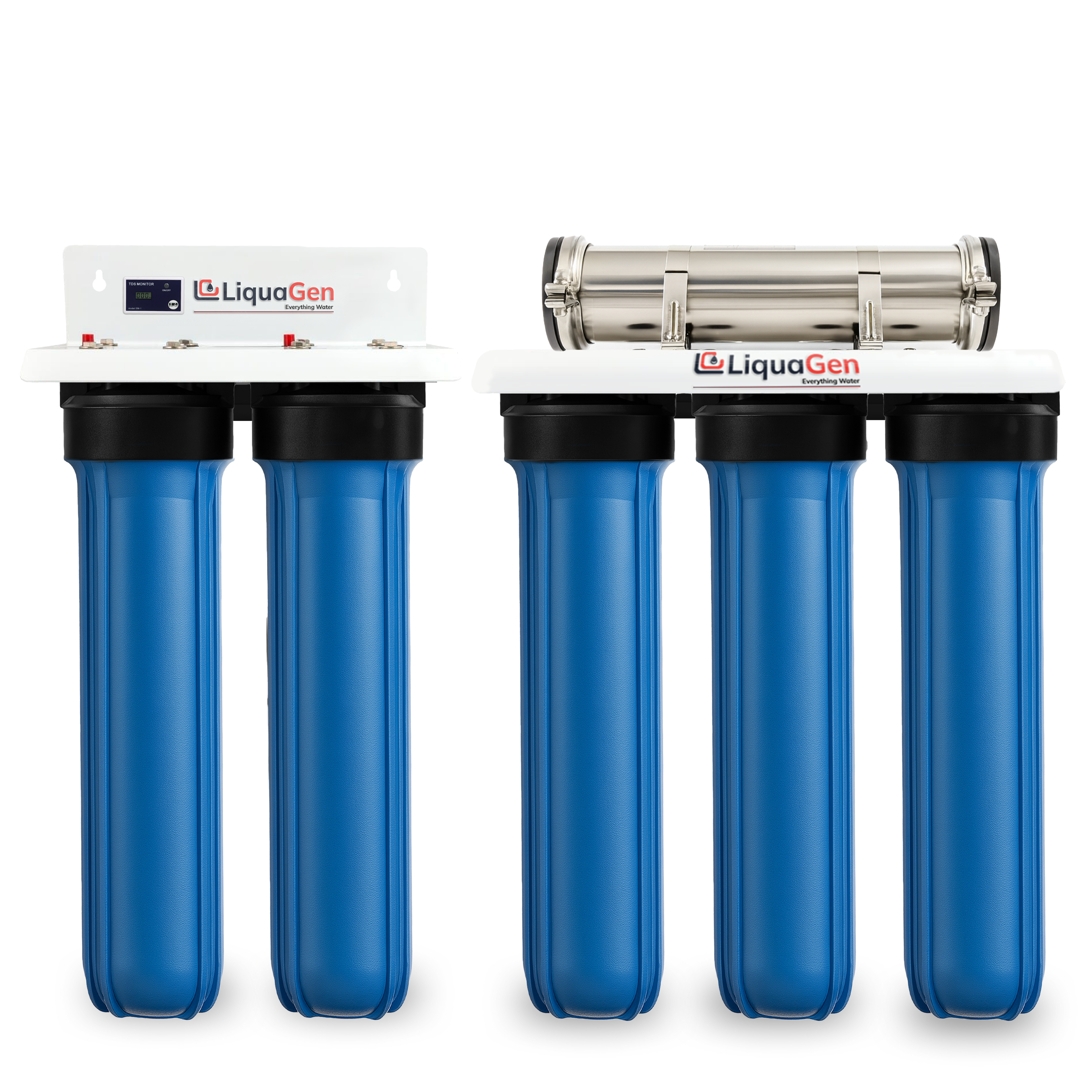 Commercial Hydroponics RO/DI System 600 GPD 4.5"x20" | 6 Stage Filtration