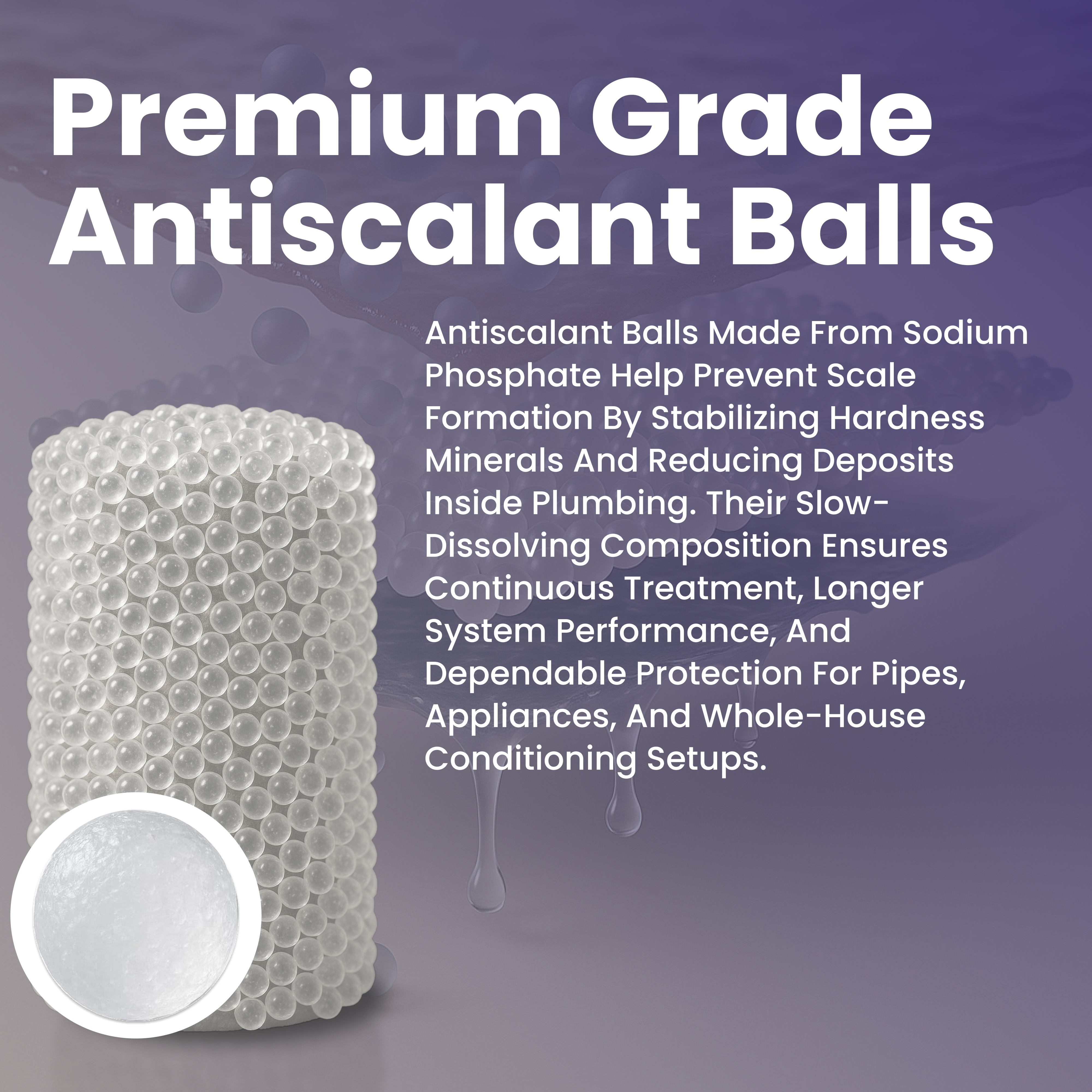 Antiscalant Balls for Hard Water – Siliphos Phosphate Beads for Scale Prevention