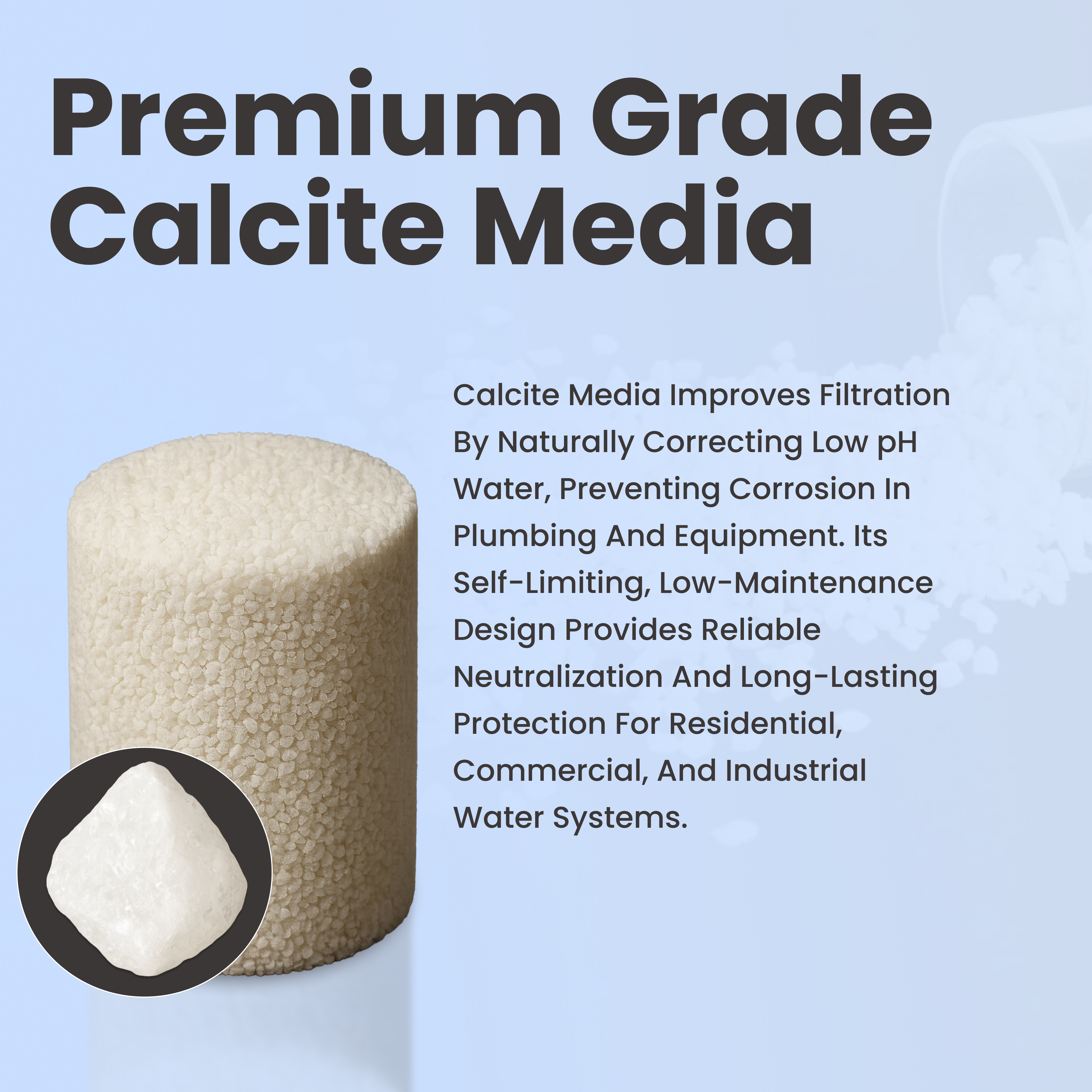 Calcite Media – 5 lbs | Calcium Carbonate Mineral for pH Correction & Acid Neutralization