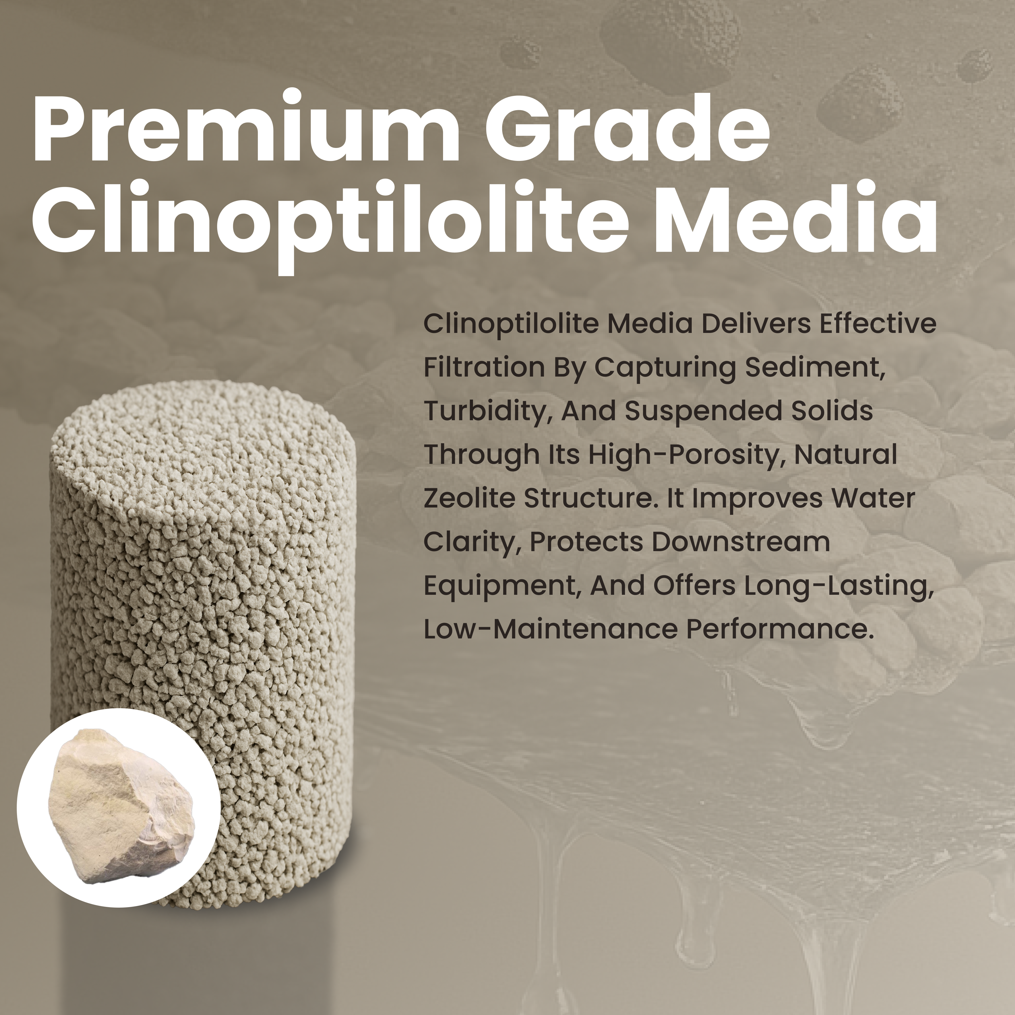 Clinoptilolite Sediment Filtration Media – 1/2 cu. ft.