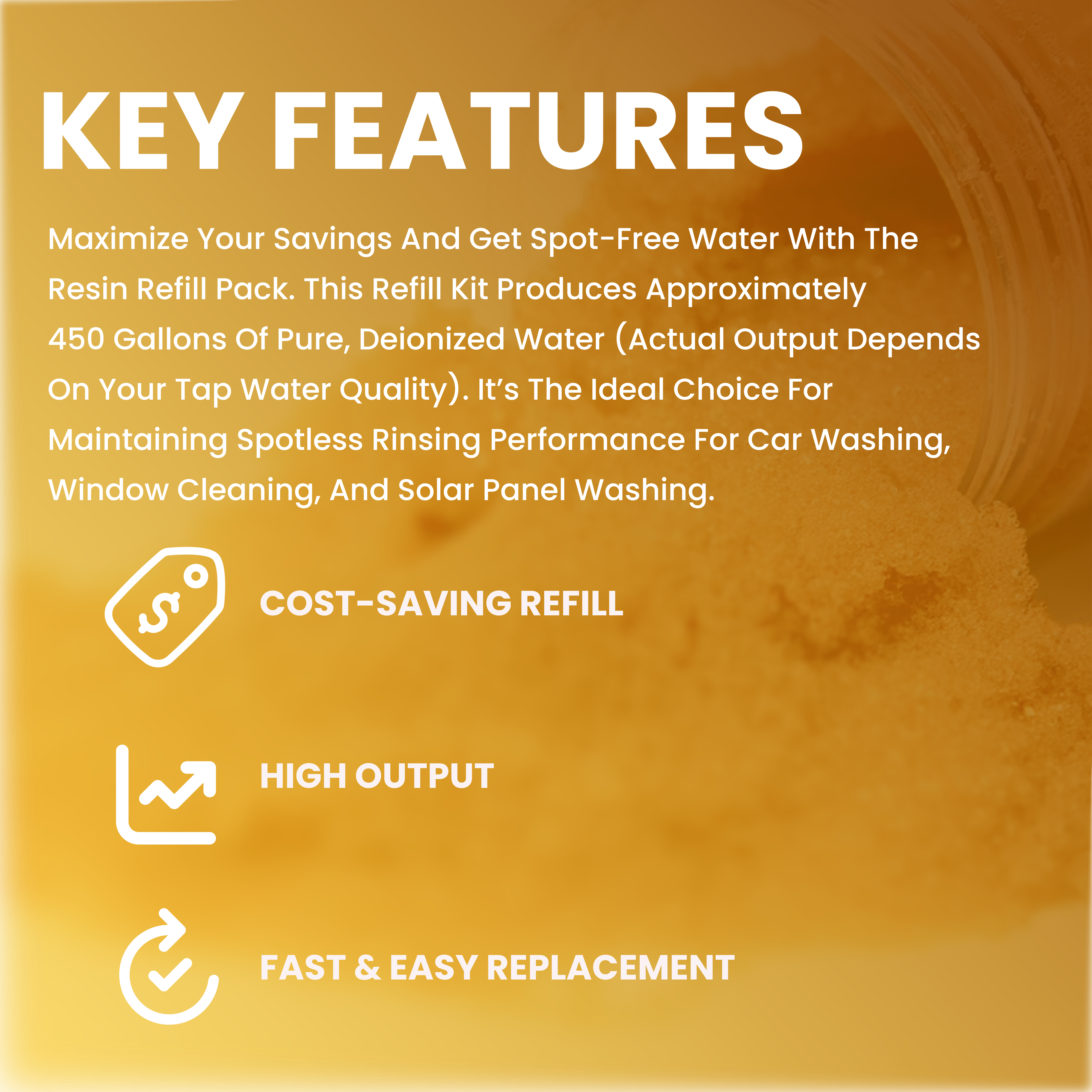 1 Cu Ft Spot-Free Washing DI Resin – Deionizing Replacement Media for Car & Solar Cleaning