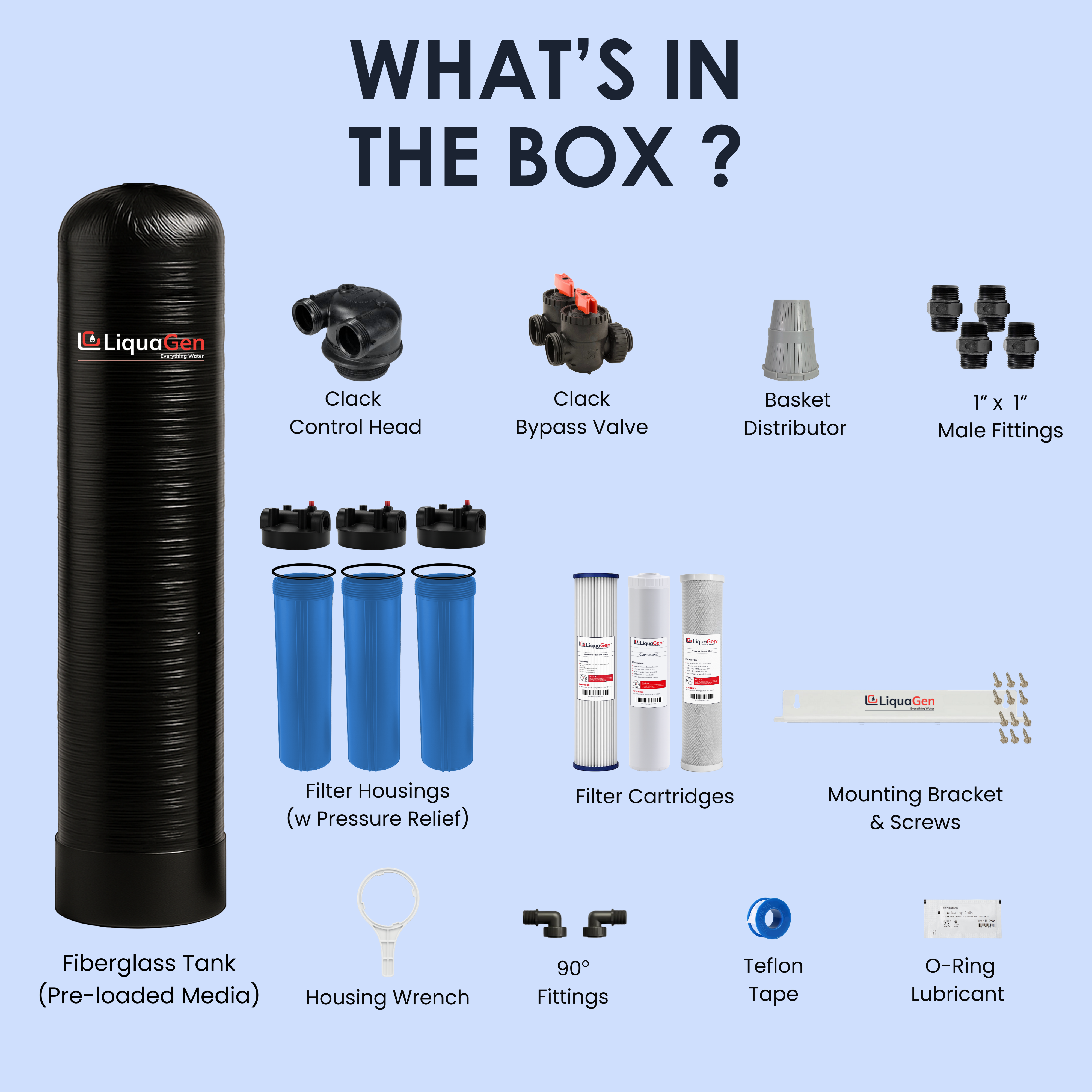 Salt-Free Water Conditioner (Softener Alternative) + 3 Stage Whole House Cartridge System