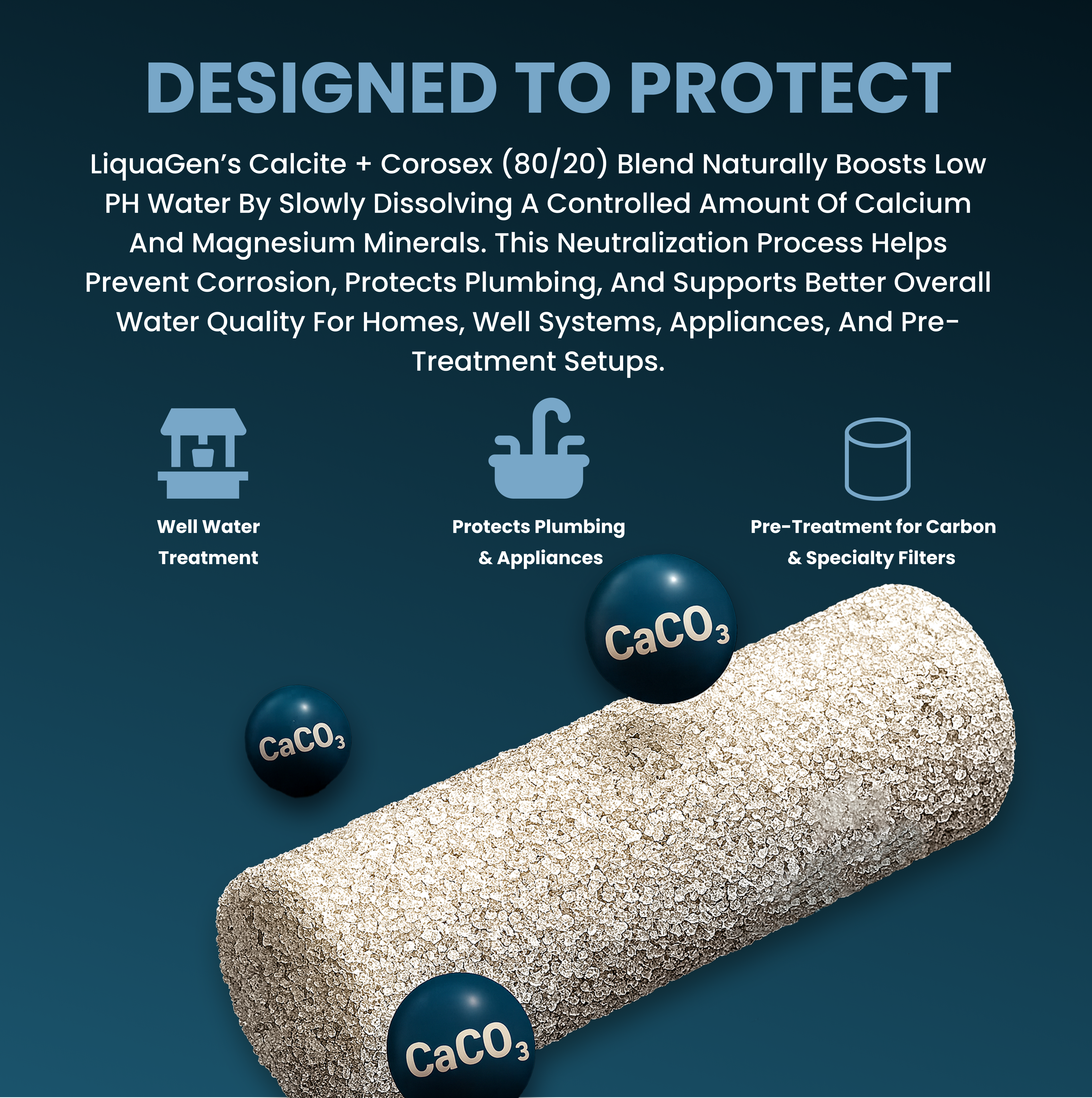 Calcite & Corosex Acid Neutralizing Media – Calcium Carbonate Blend for pH Correction & Well Water Treatment