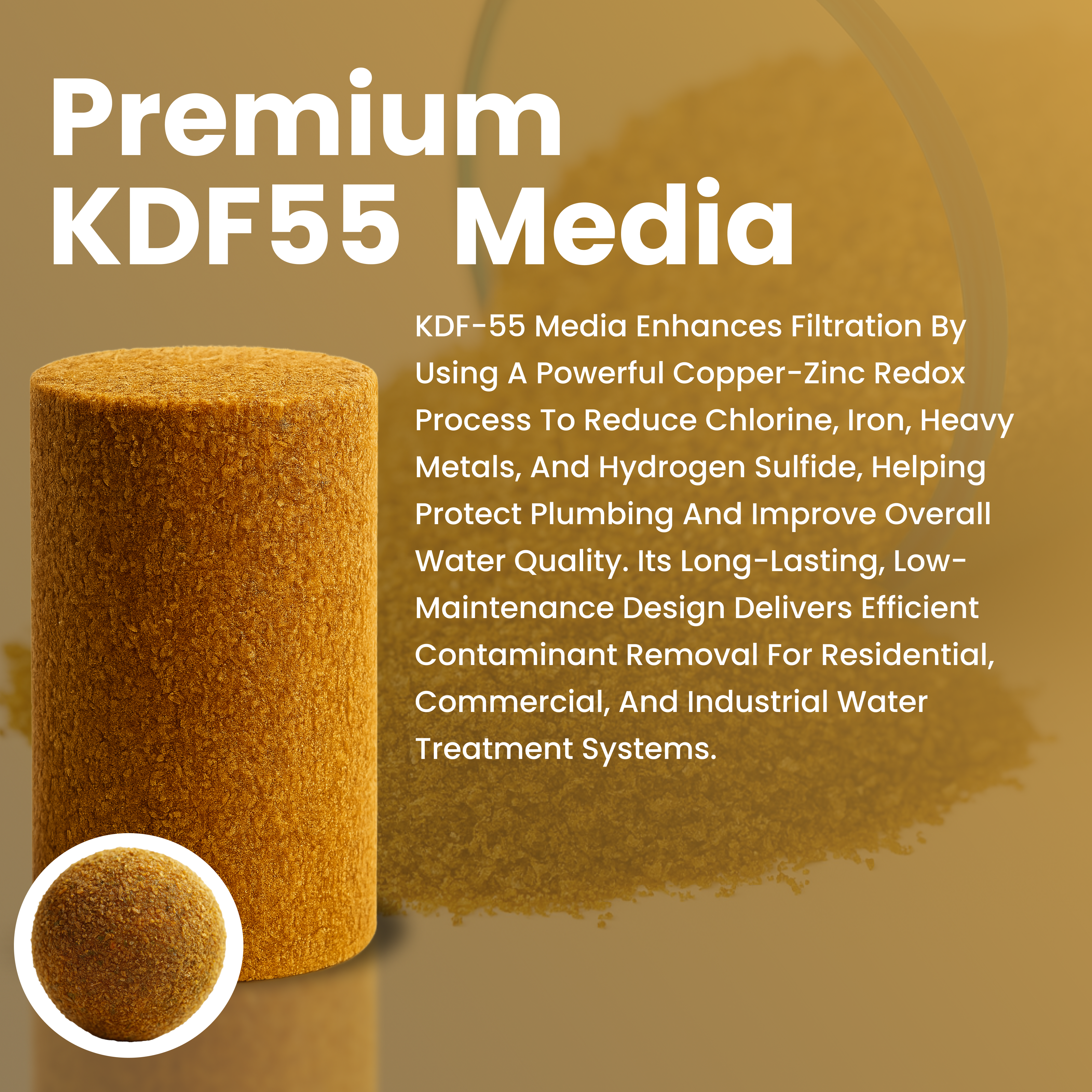 KDF 55 Filter Media – 2 lbs Copper-Zinc Redox Granules for Chlorine, Iron, Heavy Metals & Bacteria Removal