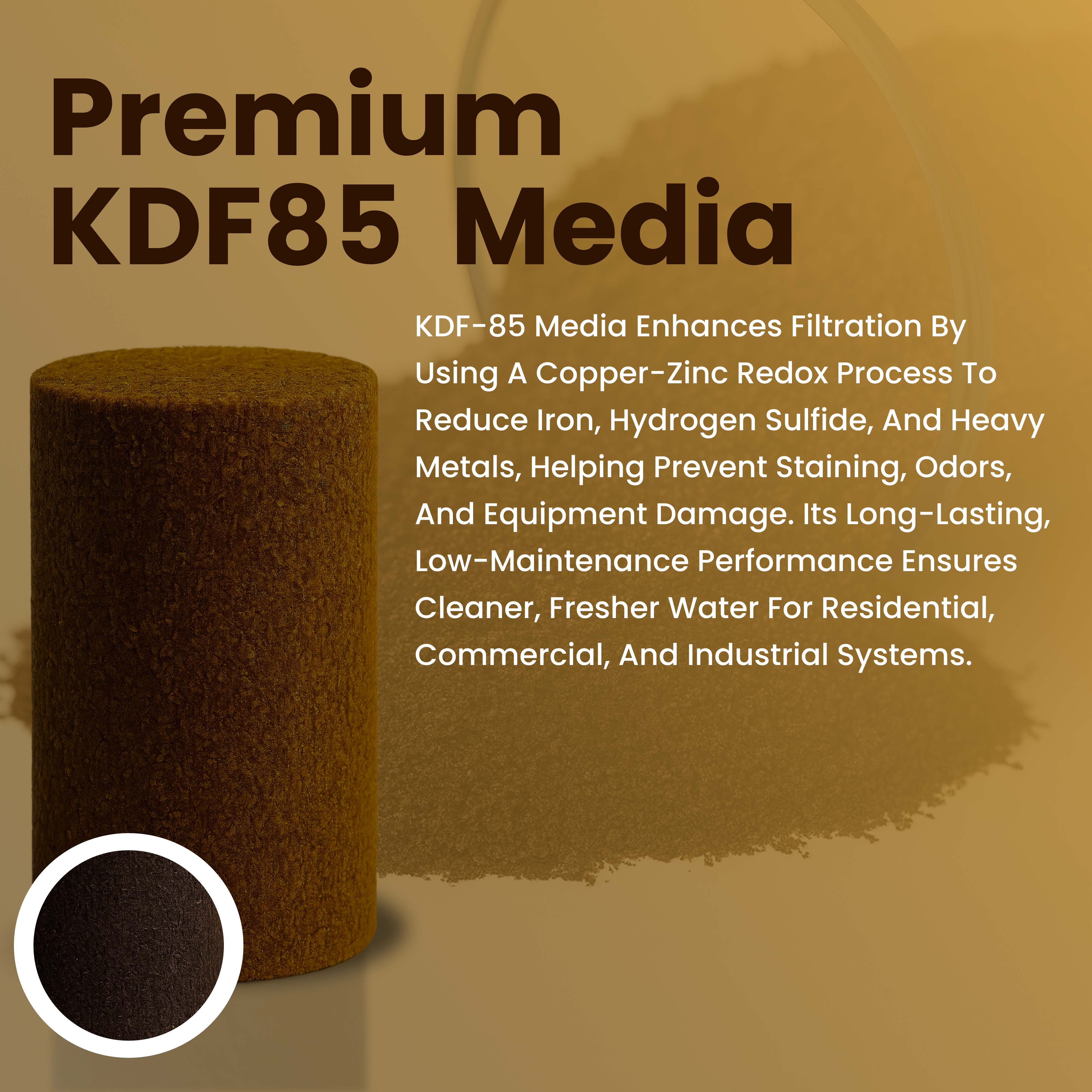 KDF 85 Filter Media – 25 lbs Copper-Zinc Redox Granules for Iron, Sulfur Odor, Heavy Metal & Bacteria Removal in Well Water Systems