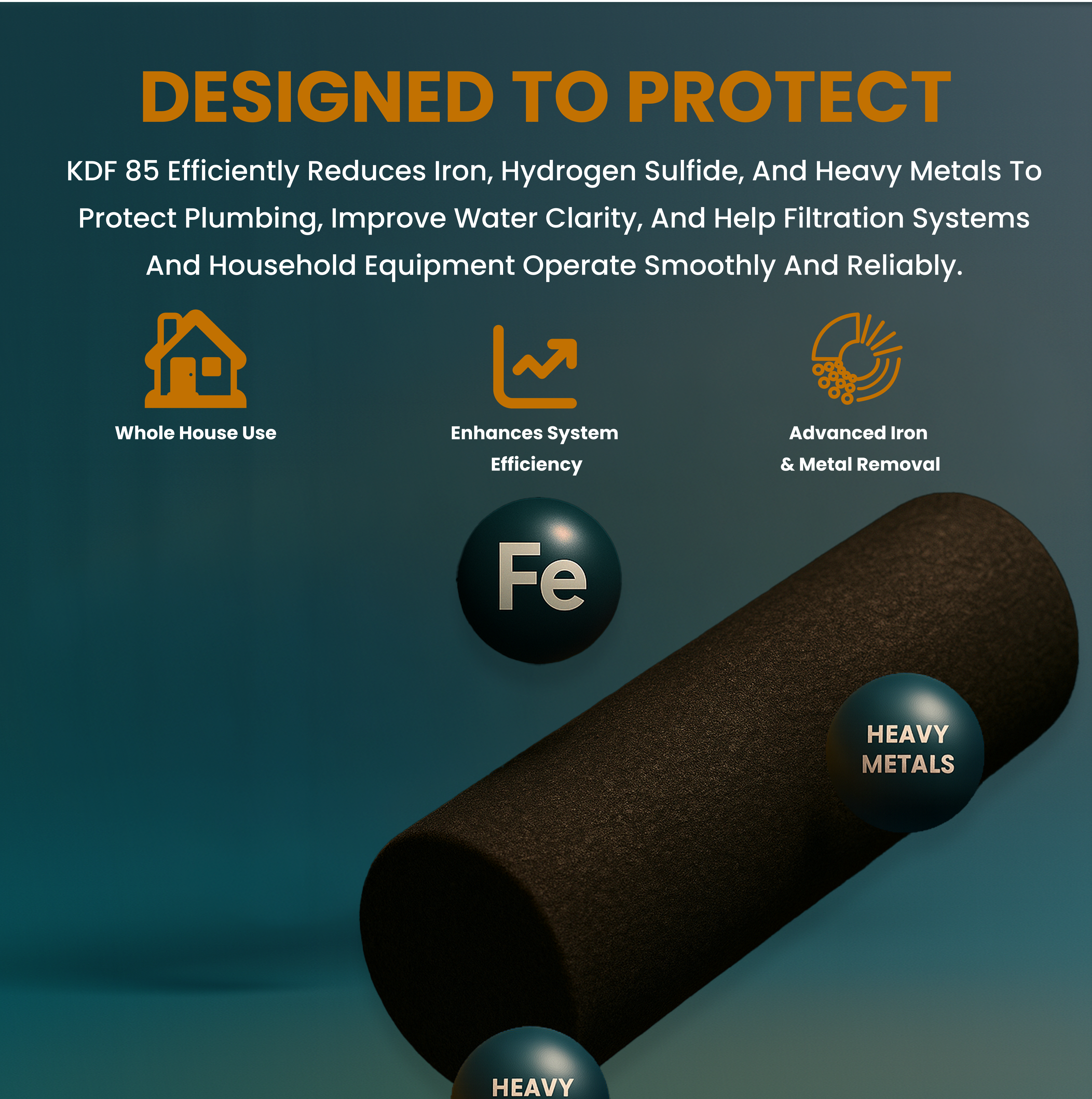 KDF 85 Filter Media – 57 lbs Copper-Zinc Redox Granules for Iron, Sulfur Odor, Heavy Metal & Bacteria Removal in Well Water Systems - LiquaGen Water