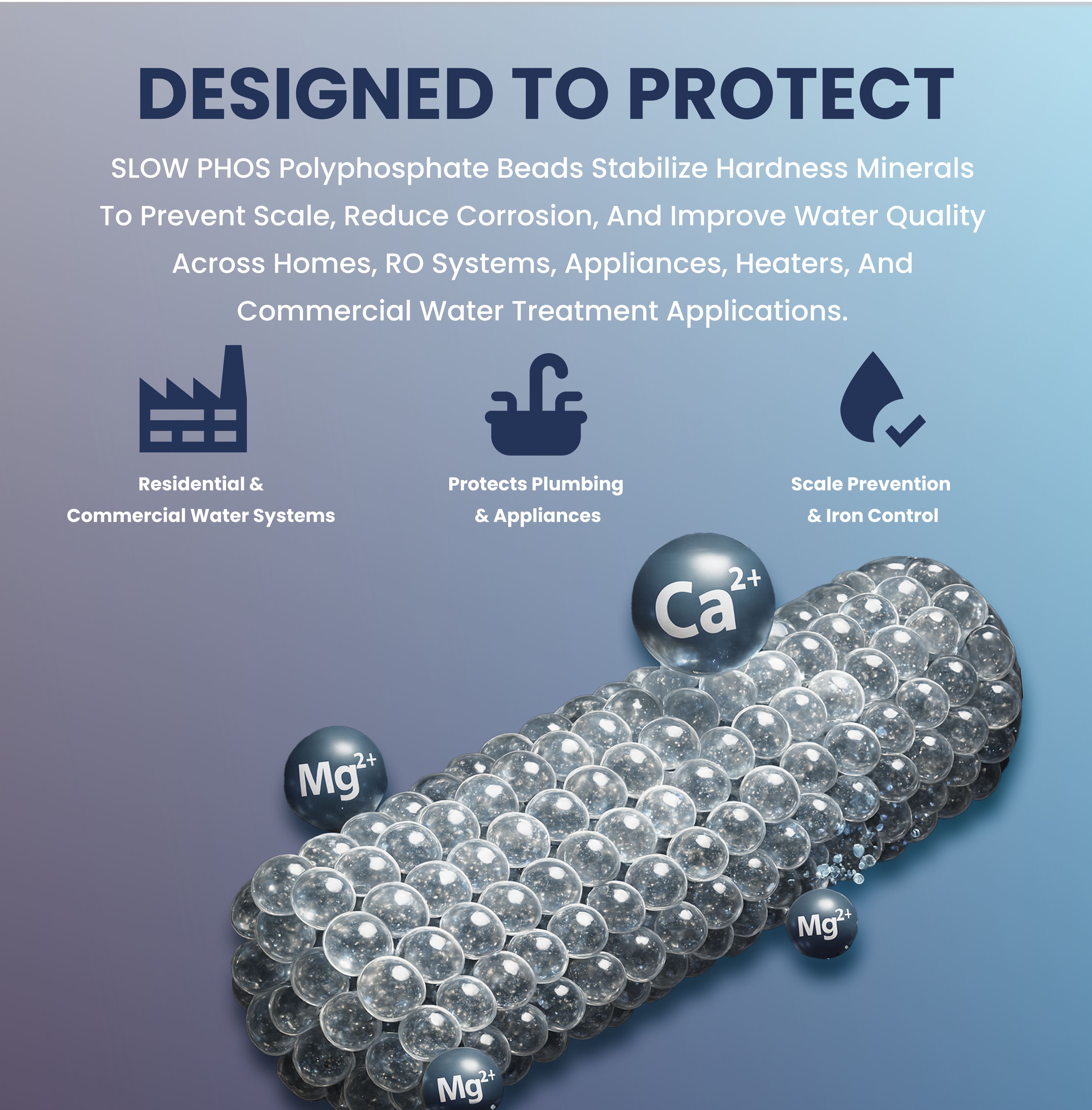 SLOW PHOS – Slow Dissolving Polyphosphate Beads | Scale Reduction Media (1, 2.5, 5, 10, 25 lbs)