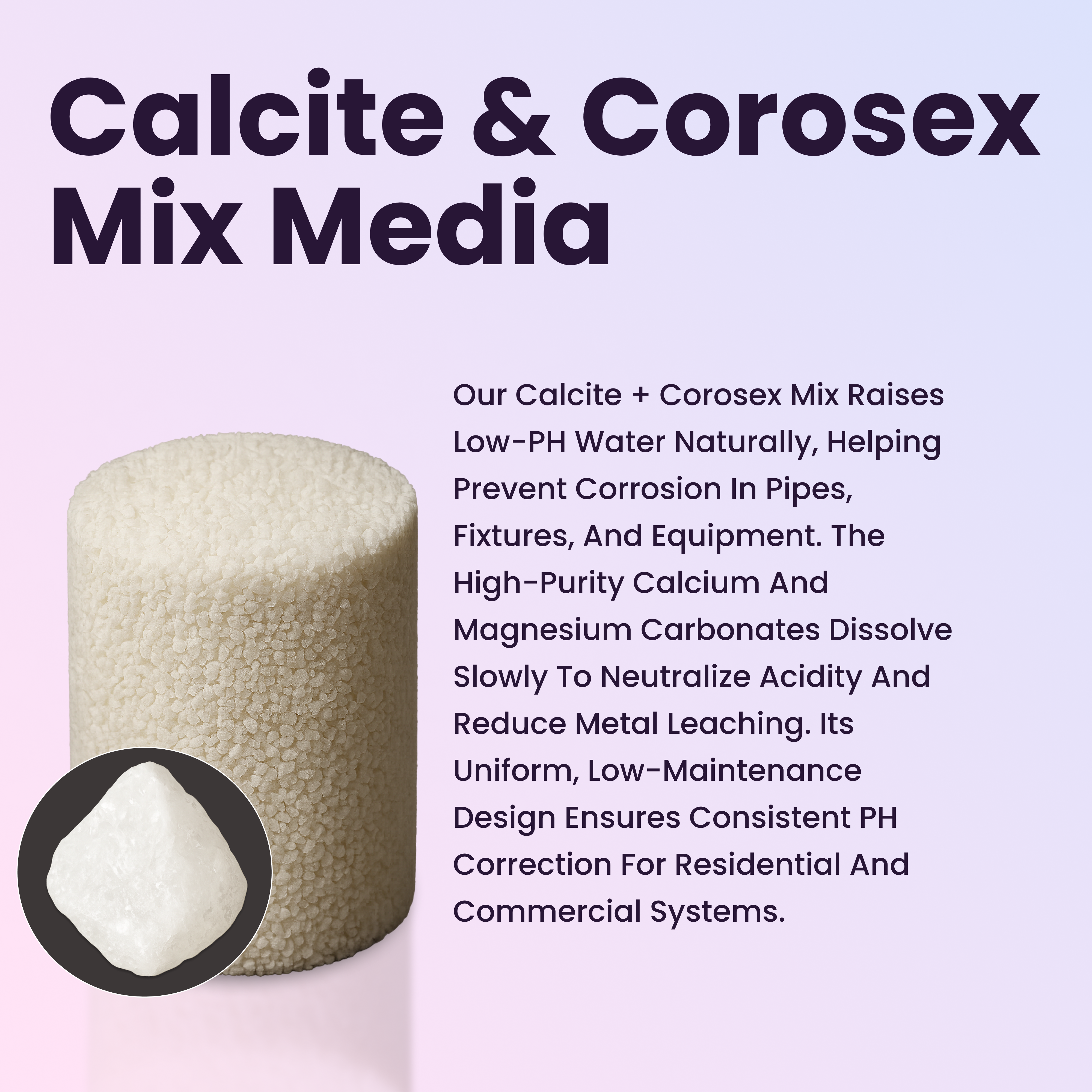 Calcite & Corosex Acid Neutralizing Media – Calcium Carbonate Blend for pH Correction & Well Water Treatment
