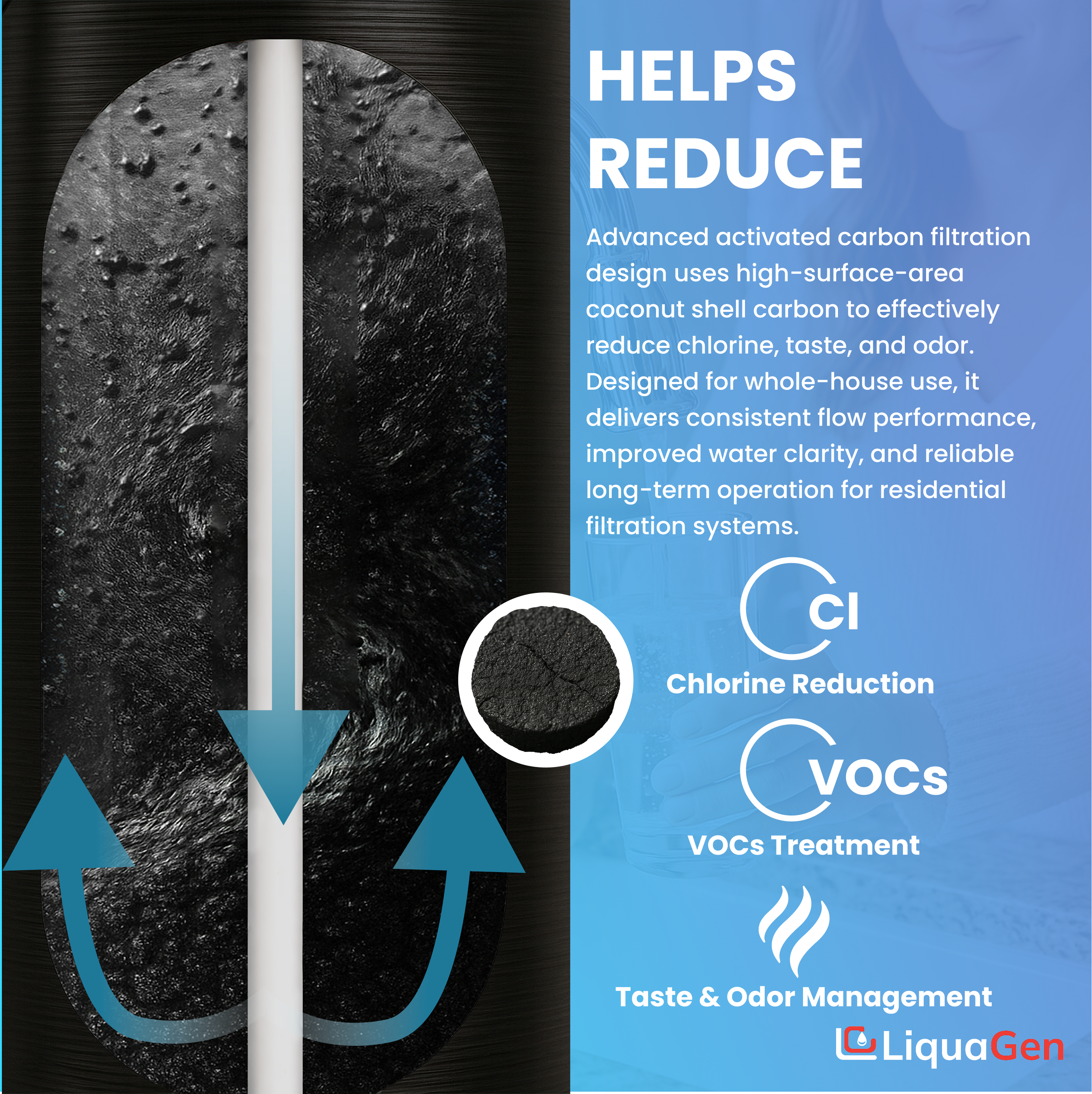 Pre-Loaded Whole House Coconut Shell Carbon Tank - Multiple Sizes