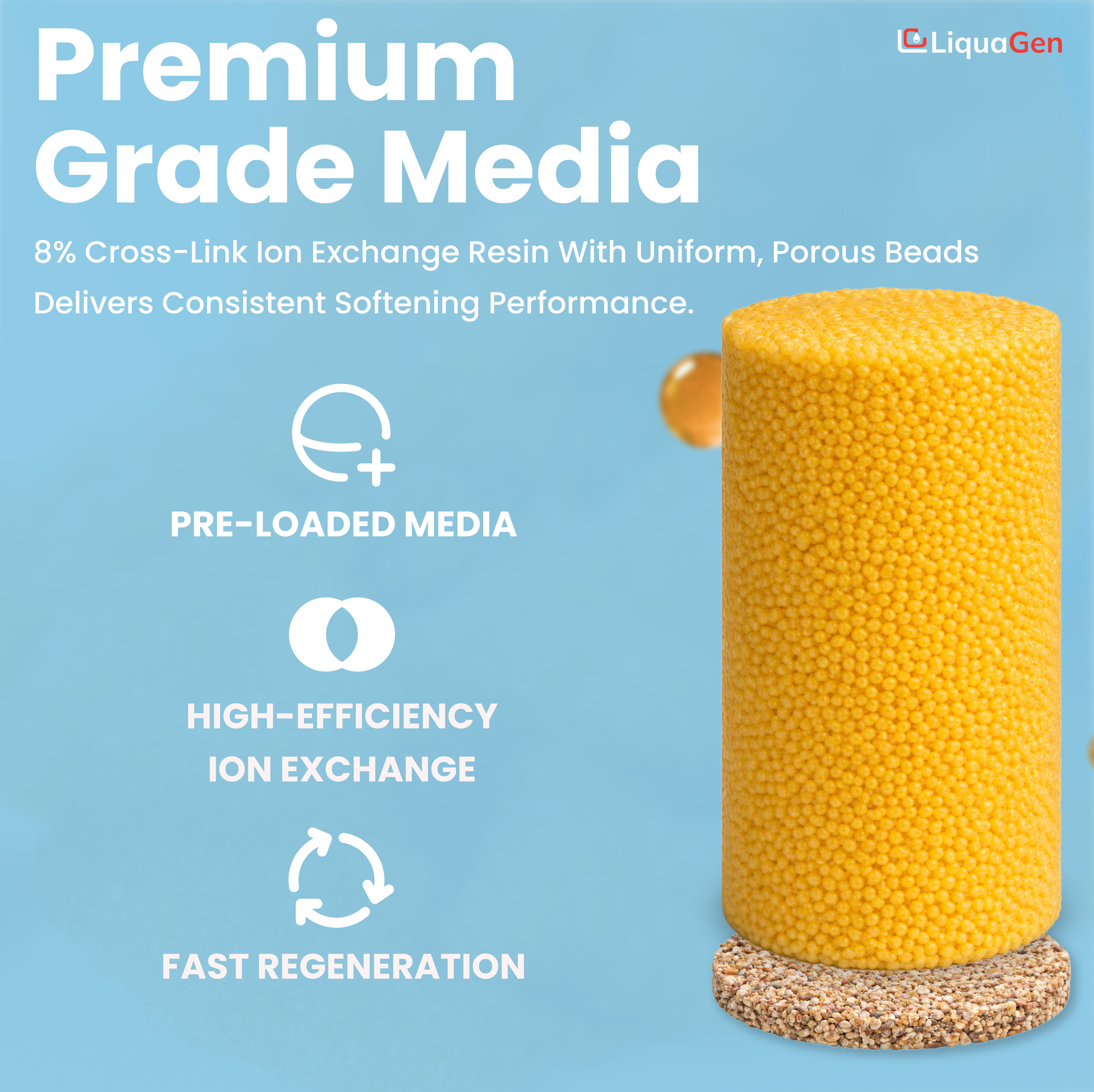 Pre-Loaded Water Softener Tank with 8% Cross-Link Resin & Riser Tube – Multiple Sizes