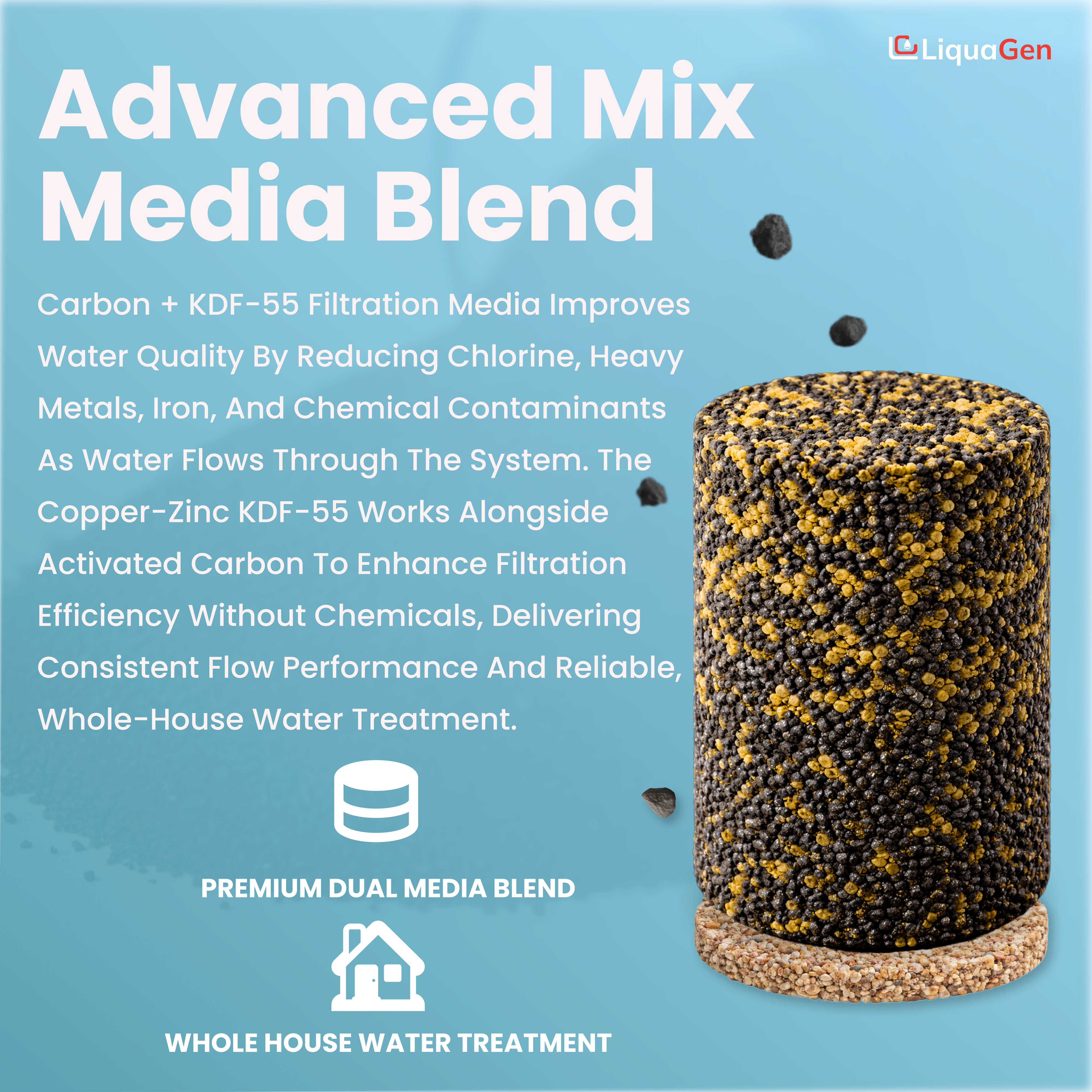 Pre-Loaded Whole House Catalytic Carbon + KDF 55 Media Tank - Multiple Sizes