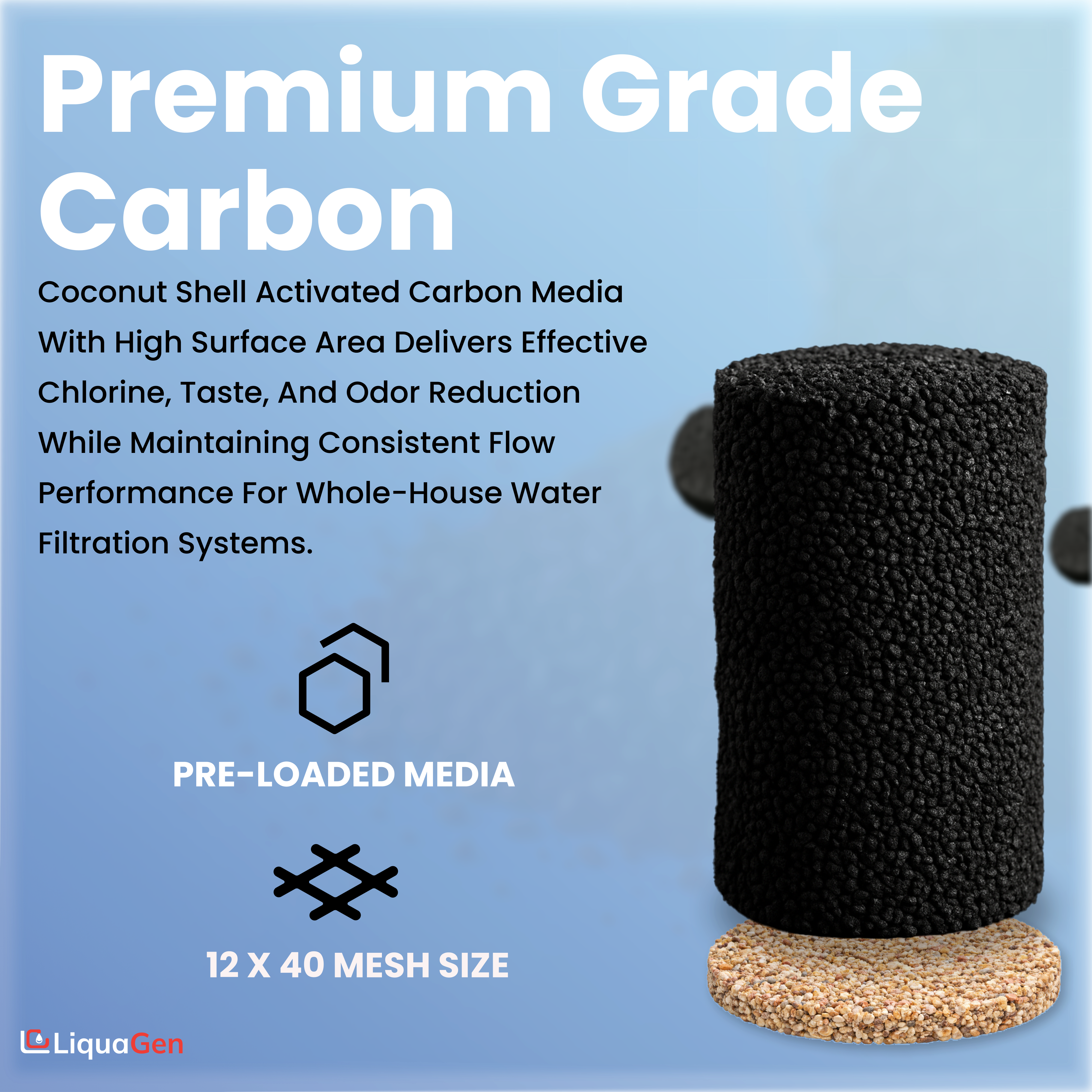 Pre-Loaded Whole House Coconut Shell Carbon Tank - Multiple Sizes