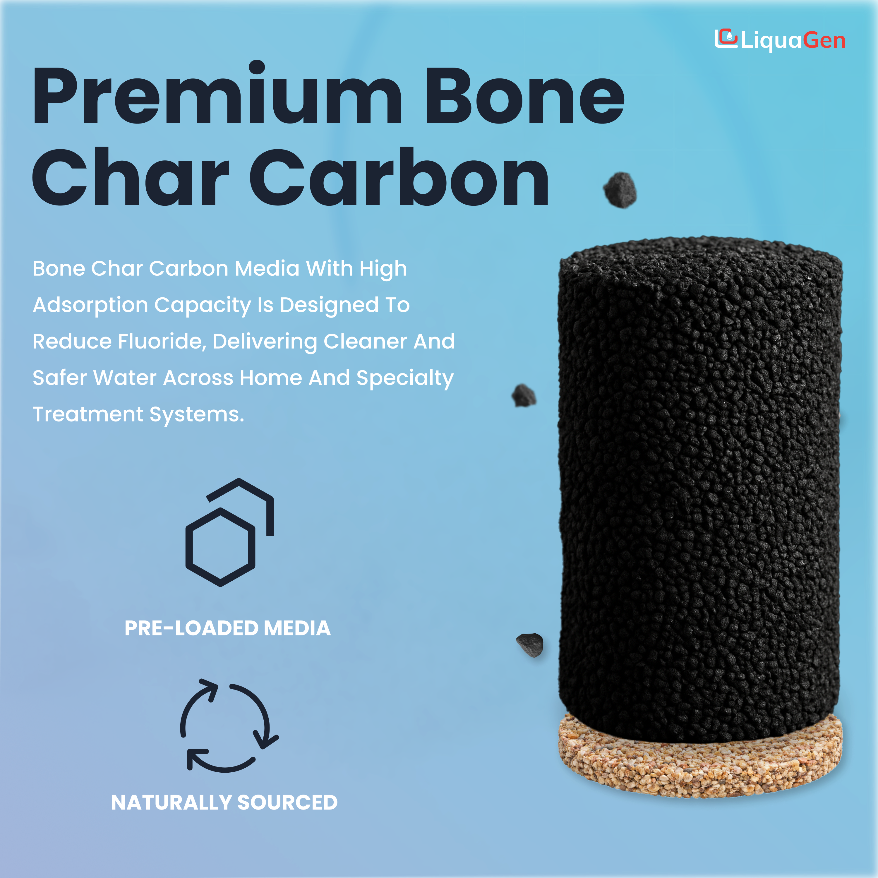 Pre-Loaded Whole House Fluoride Removal (Bone Char) Media Tank - Multiple Sizes