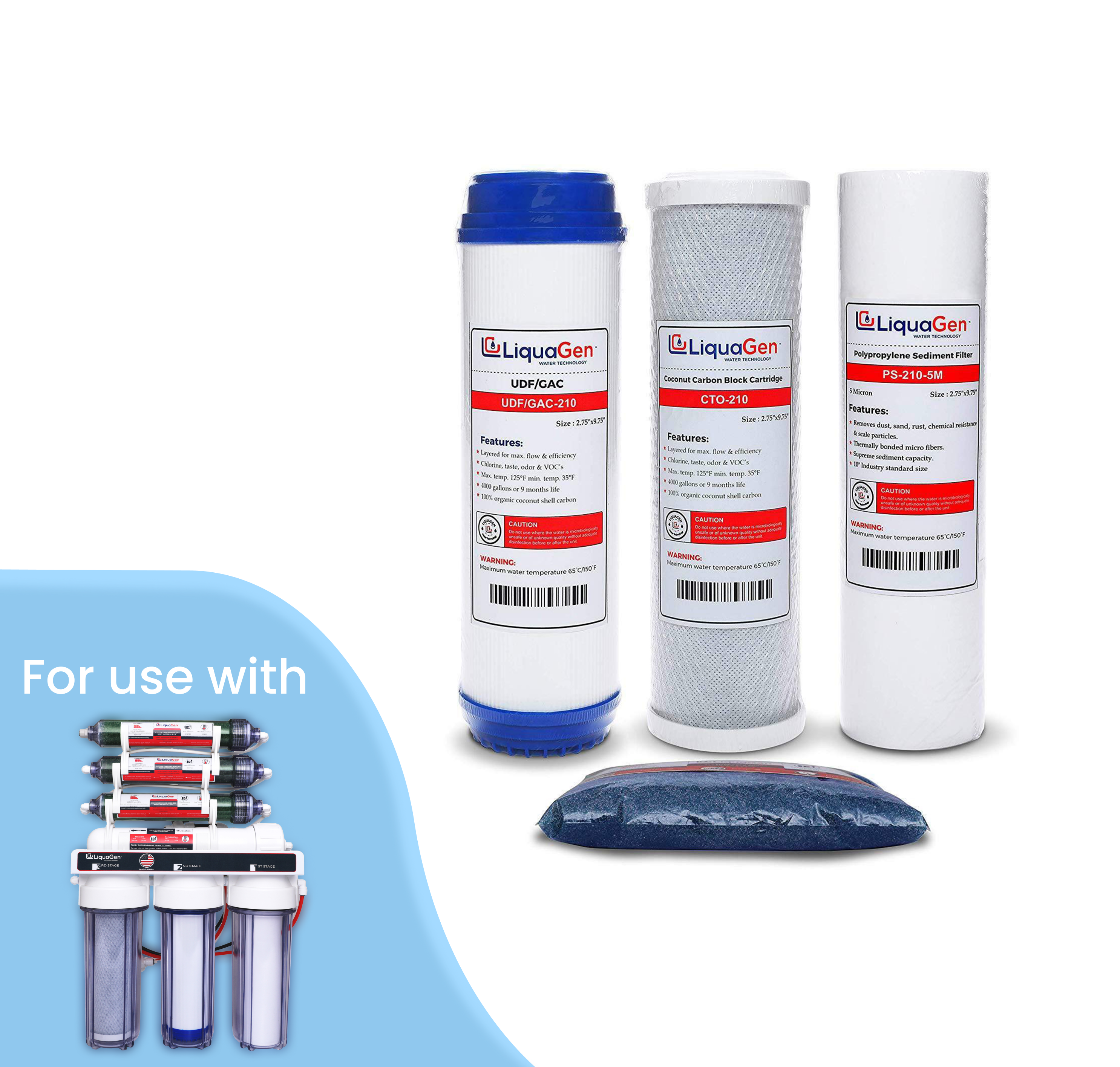 7 Stage RO/DI Replacement Filter Kit - LiquaGen Water