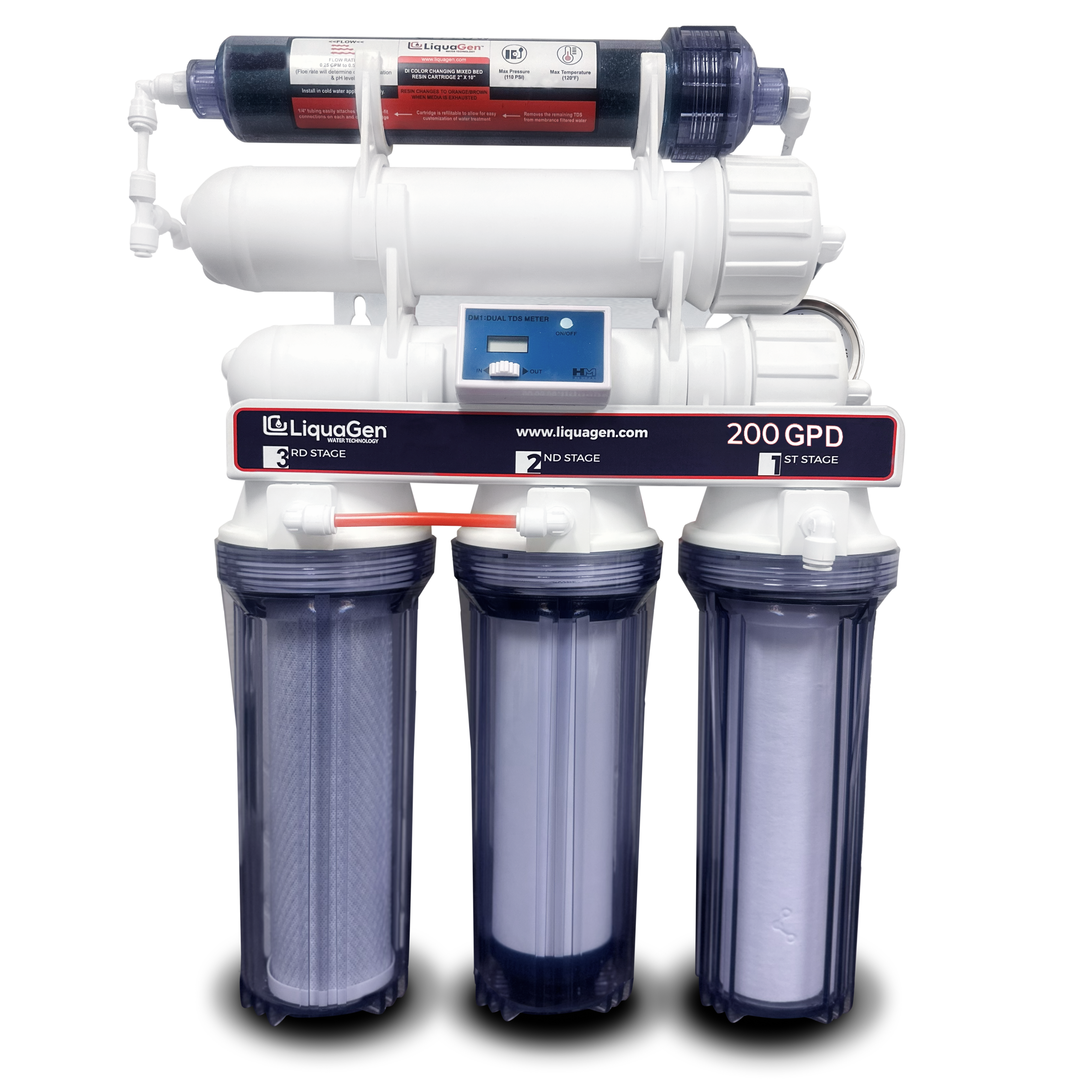 5 Stage Elementary 200 GPD Water Saver + Gauge + TDS Meter RO/DI Water System