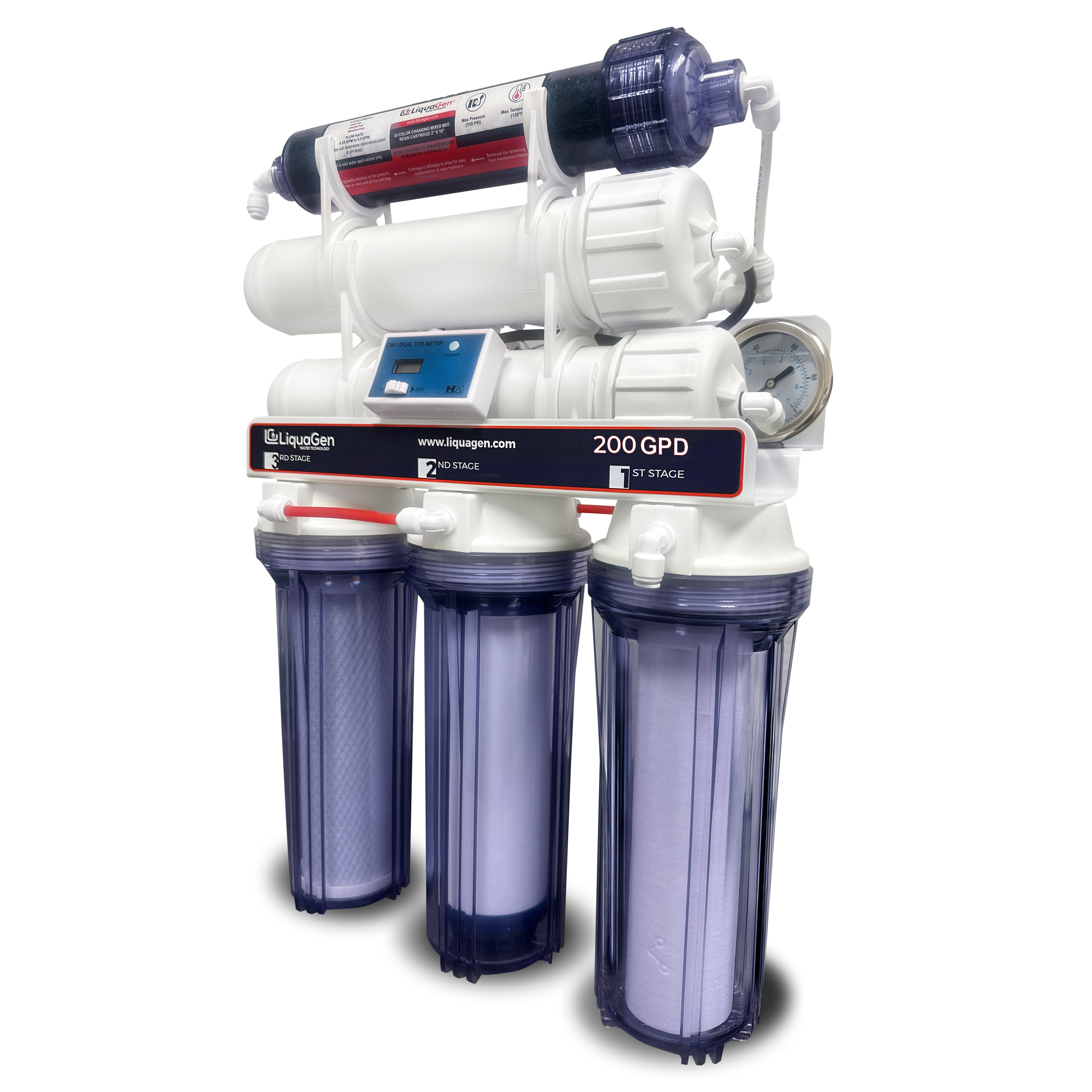 5 Stage Elementary 200 GPD Water Saver + Gauge + TDS Meter RO/DI Water System