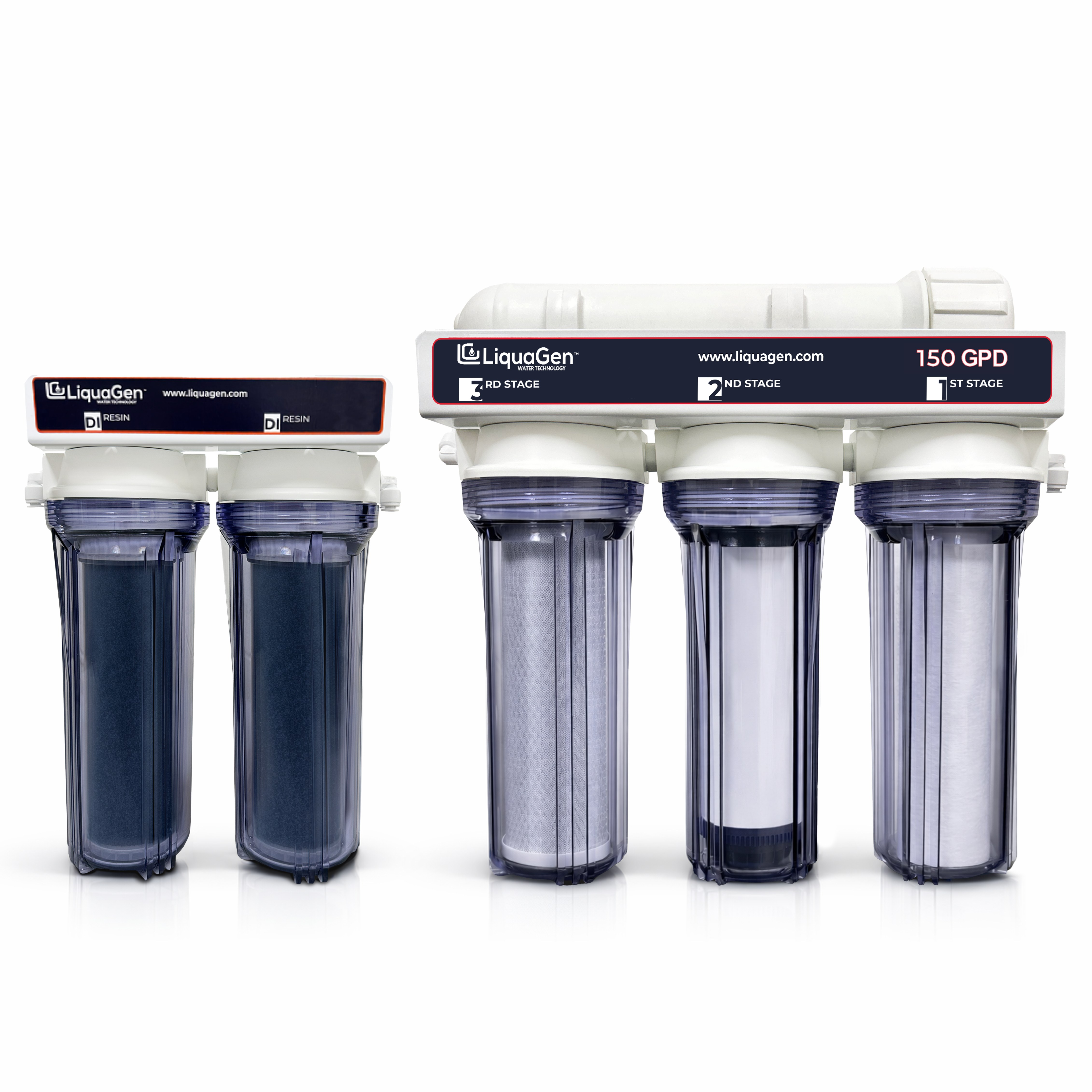 6 Stage Ultra-Premium 150 GPD RO/DI Water Filter System - LiquaGen Water