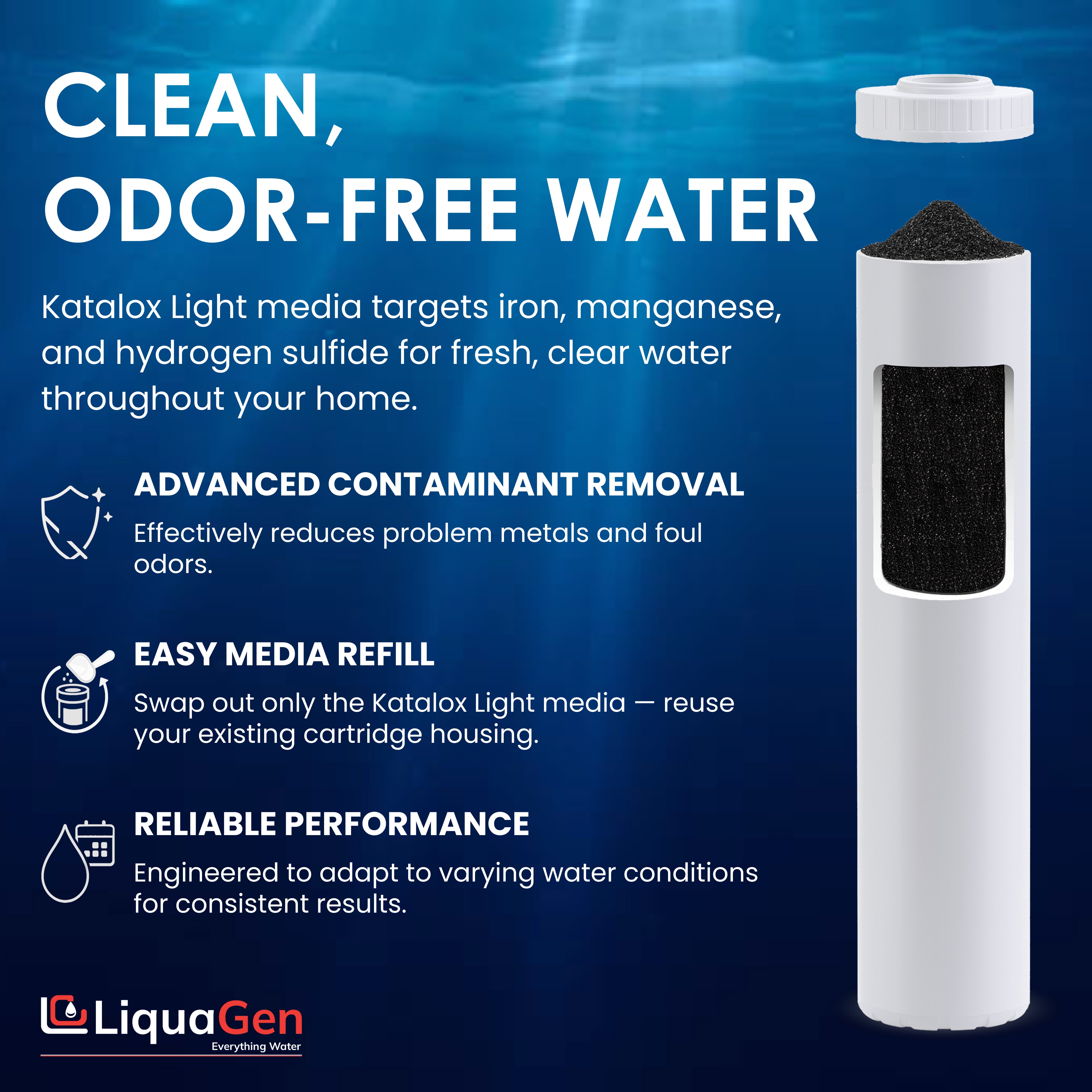 4.5" x 20" Katalox Light Filter Cartridge (Manganese Reduction) - LiquaGen Water