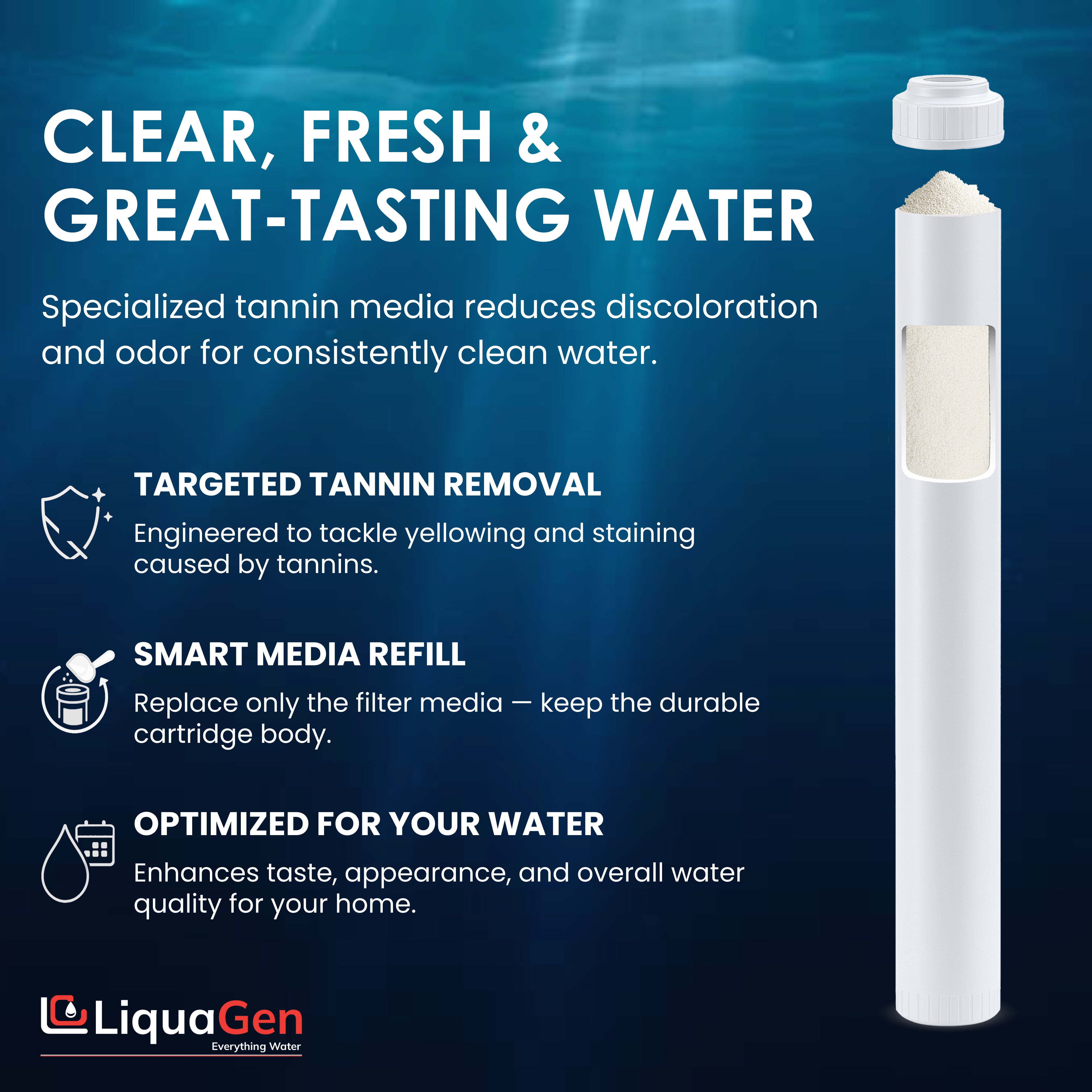 2.5" x 20" Tannin Reduction - LiquaGen Water