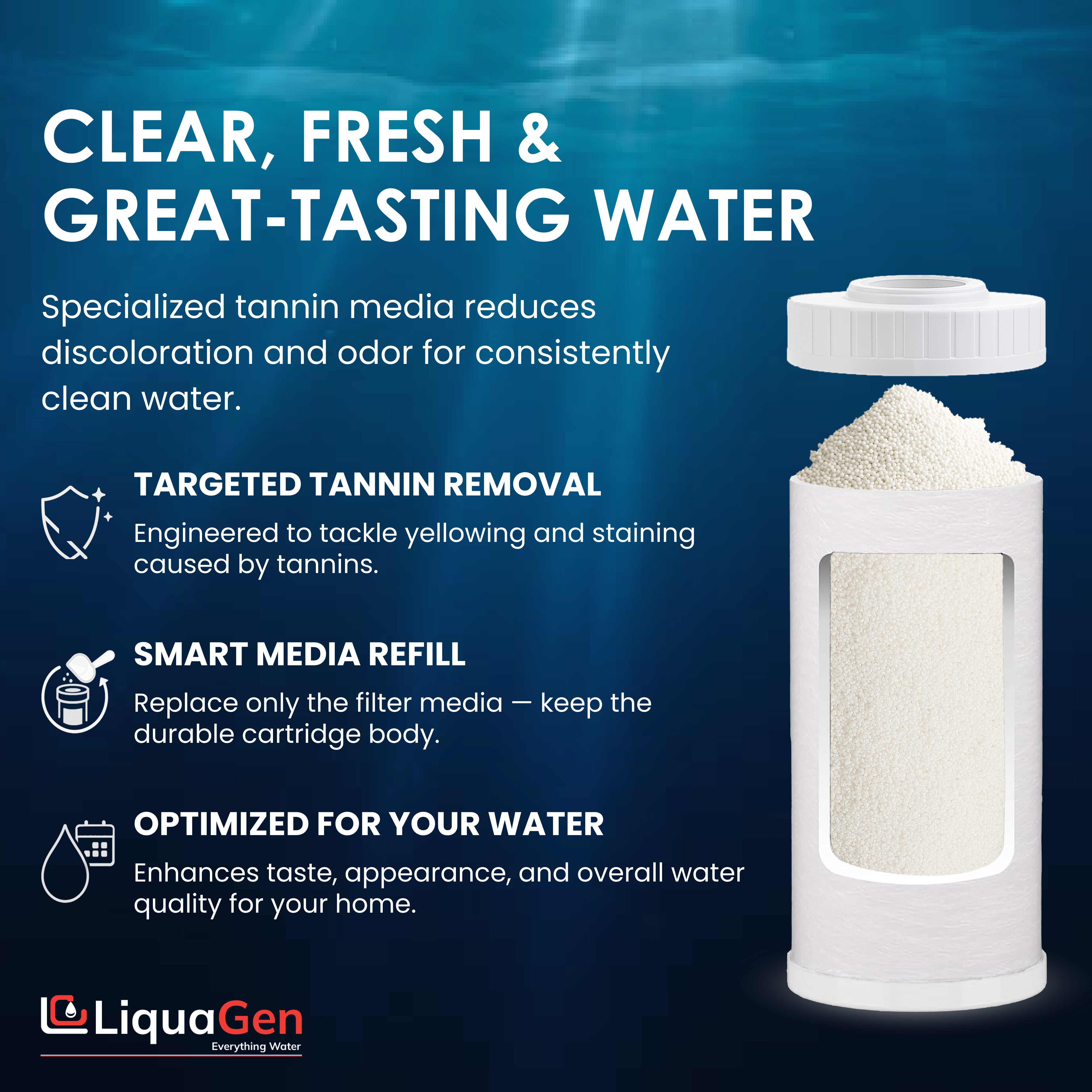 4.5" x 10" Tannin Reduction - LiquaGen Water