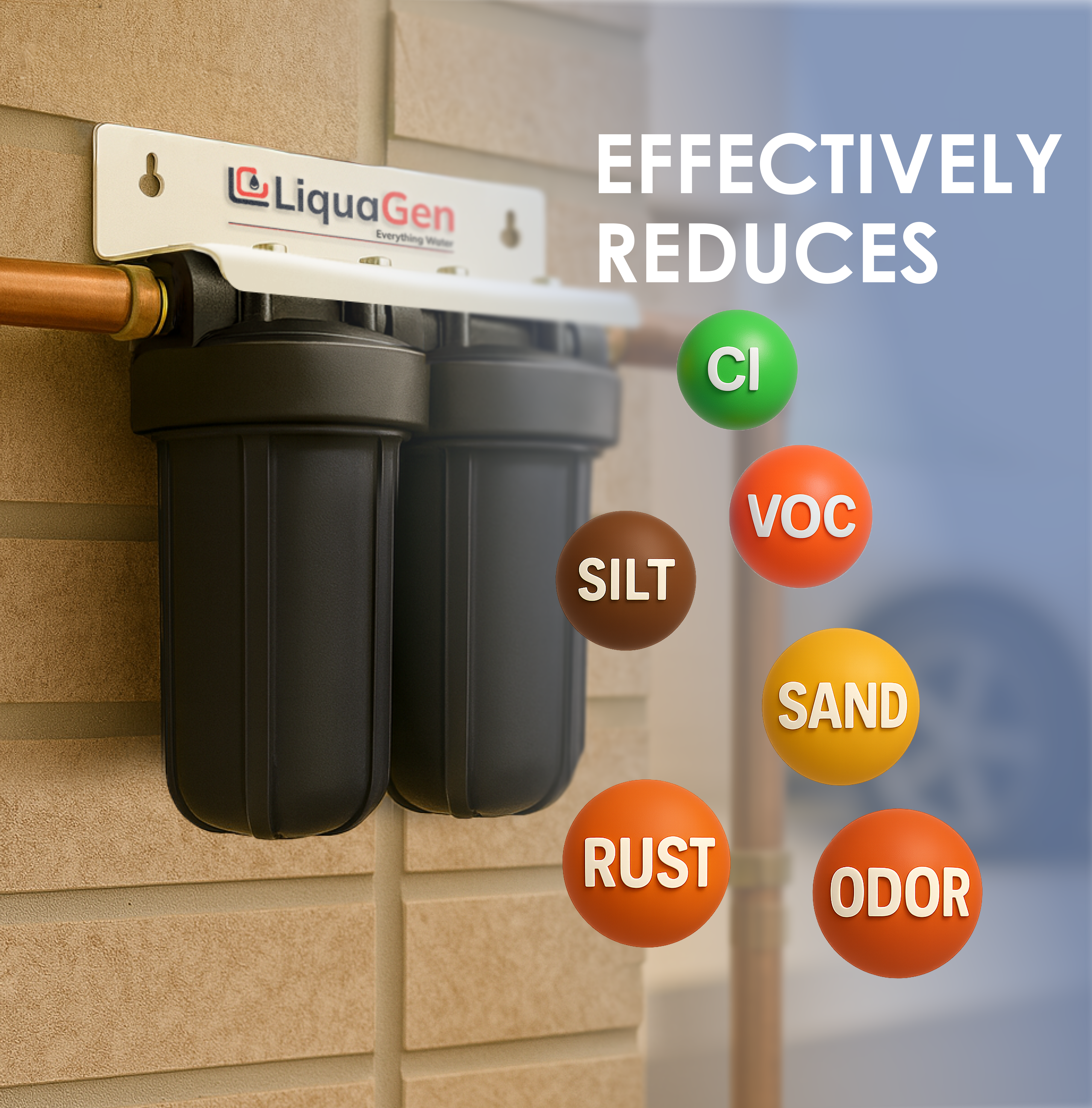 2 Stage Whole House Filtration | Chlorine Removal - LiquaGen Water