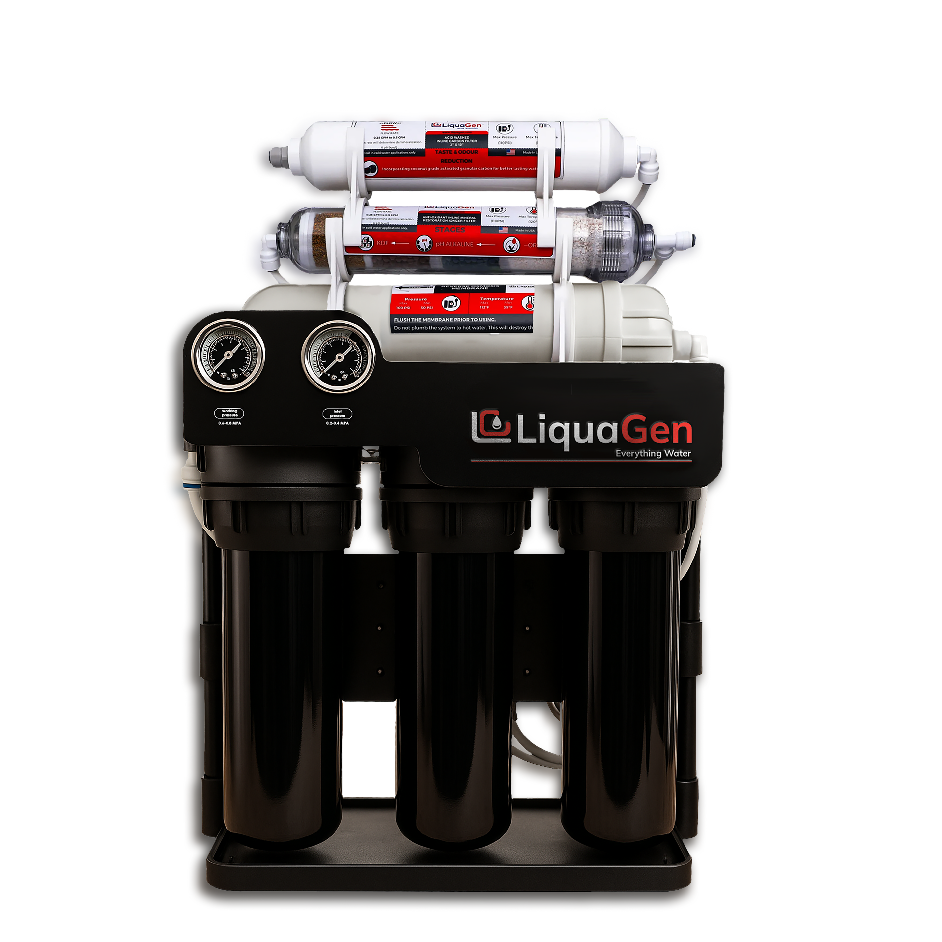 Light Commercial Grade Reverse Osmosis Water Filtration System 300 GPD | 6 Stage RO + Booster Pump - LiquaGen Water