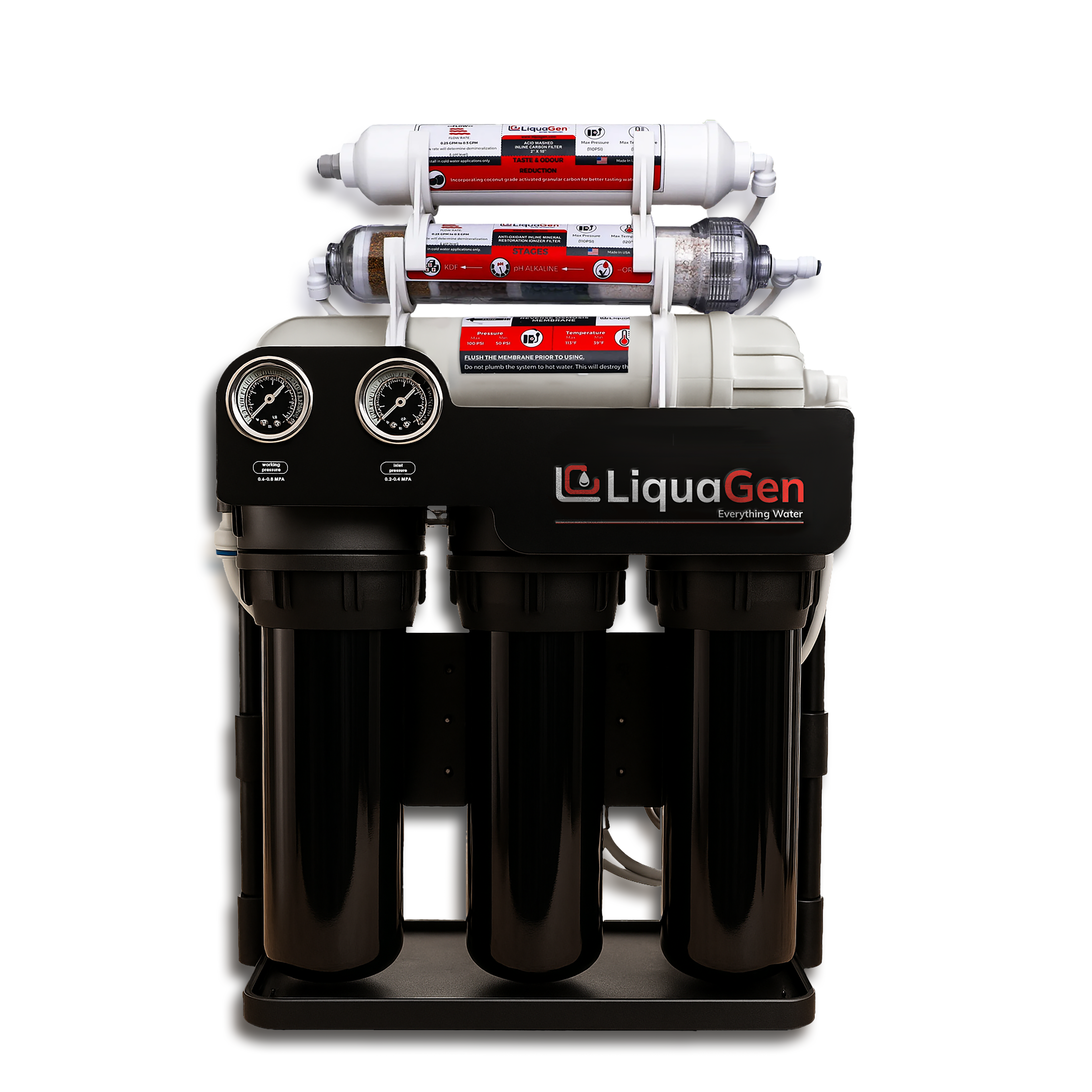 Light Commercial Grade Reverse Osmosis Water Filtration System 400 GPD | 6 Stage RO + Booster Pump - LiquaGen Water