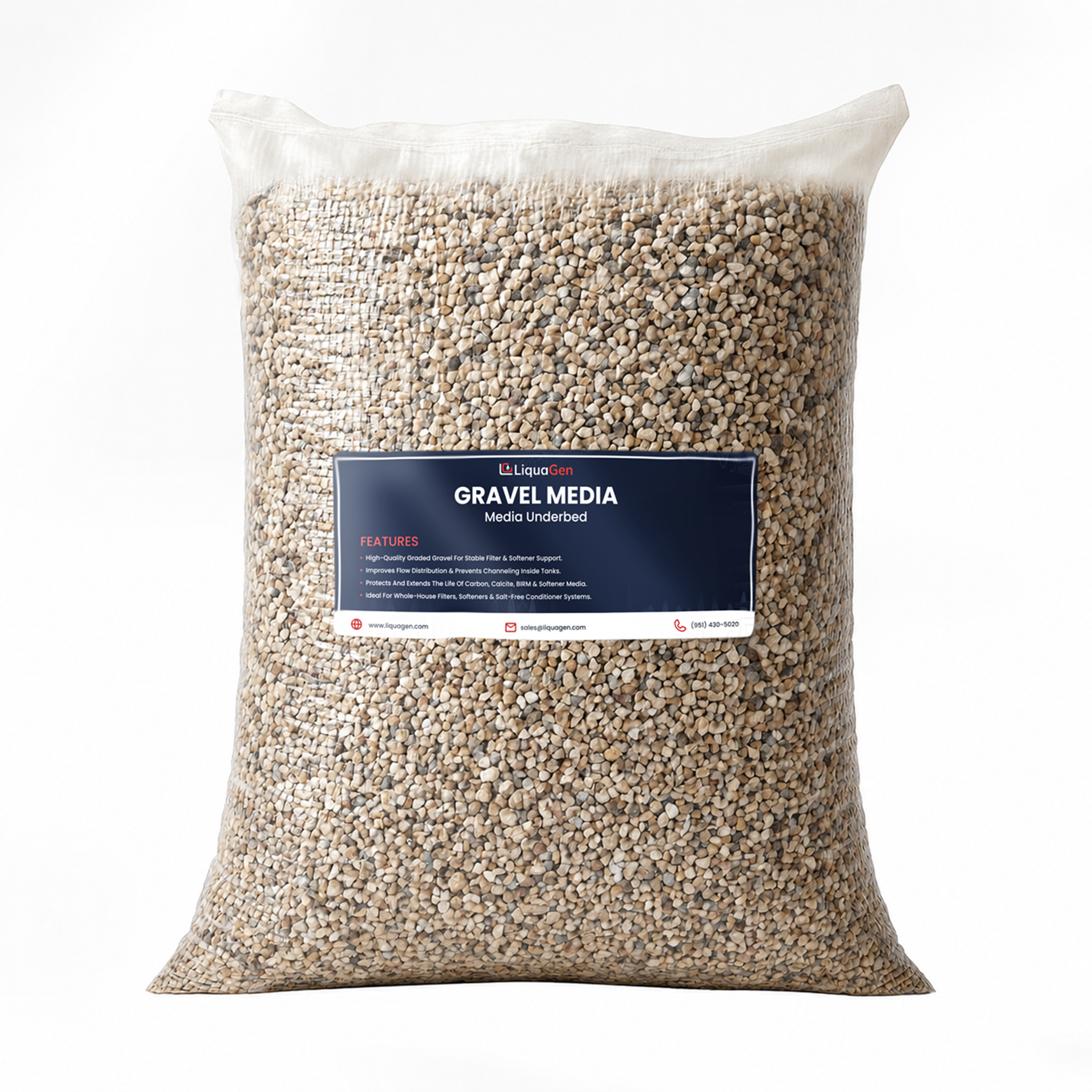 Replacement Gravel Underbed for Water Filters & Softeners – 10, 15, 20 & 50 lbs - LiquaGen Water