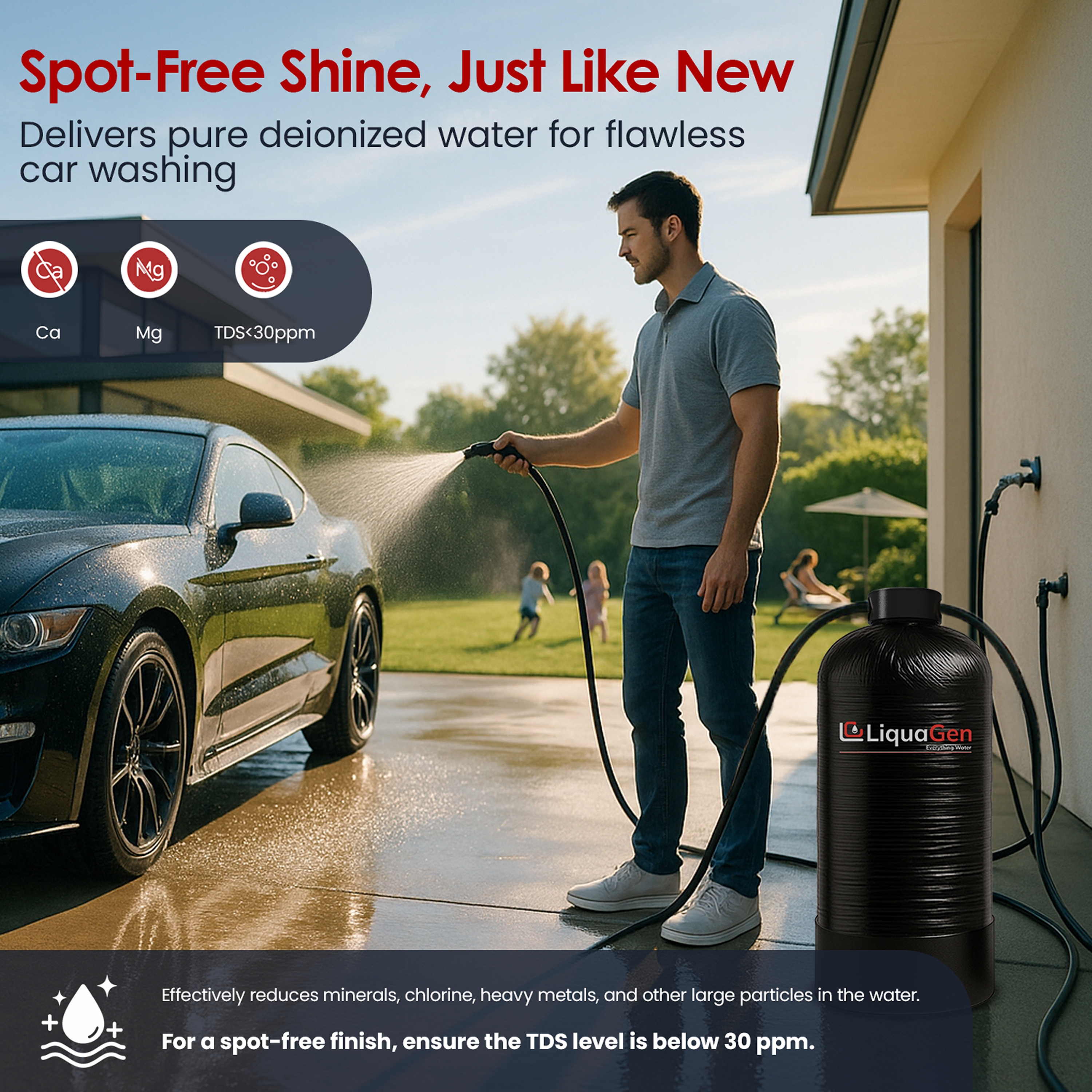 Spot-Free Portable Deionizer System - LiquaGen Water