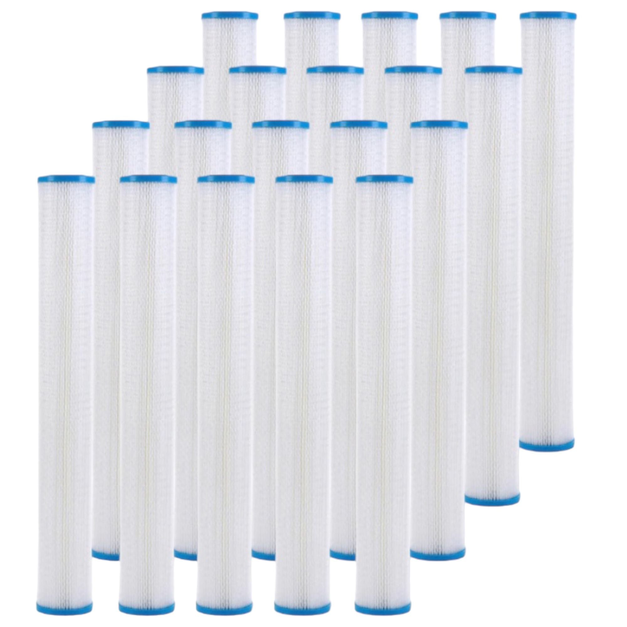2.5" X 20" OD Polyester Washable & Reusable Pleated Sediment Filter