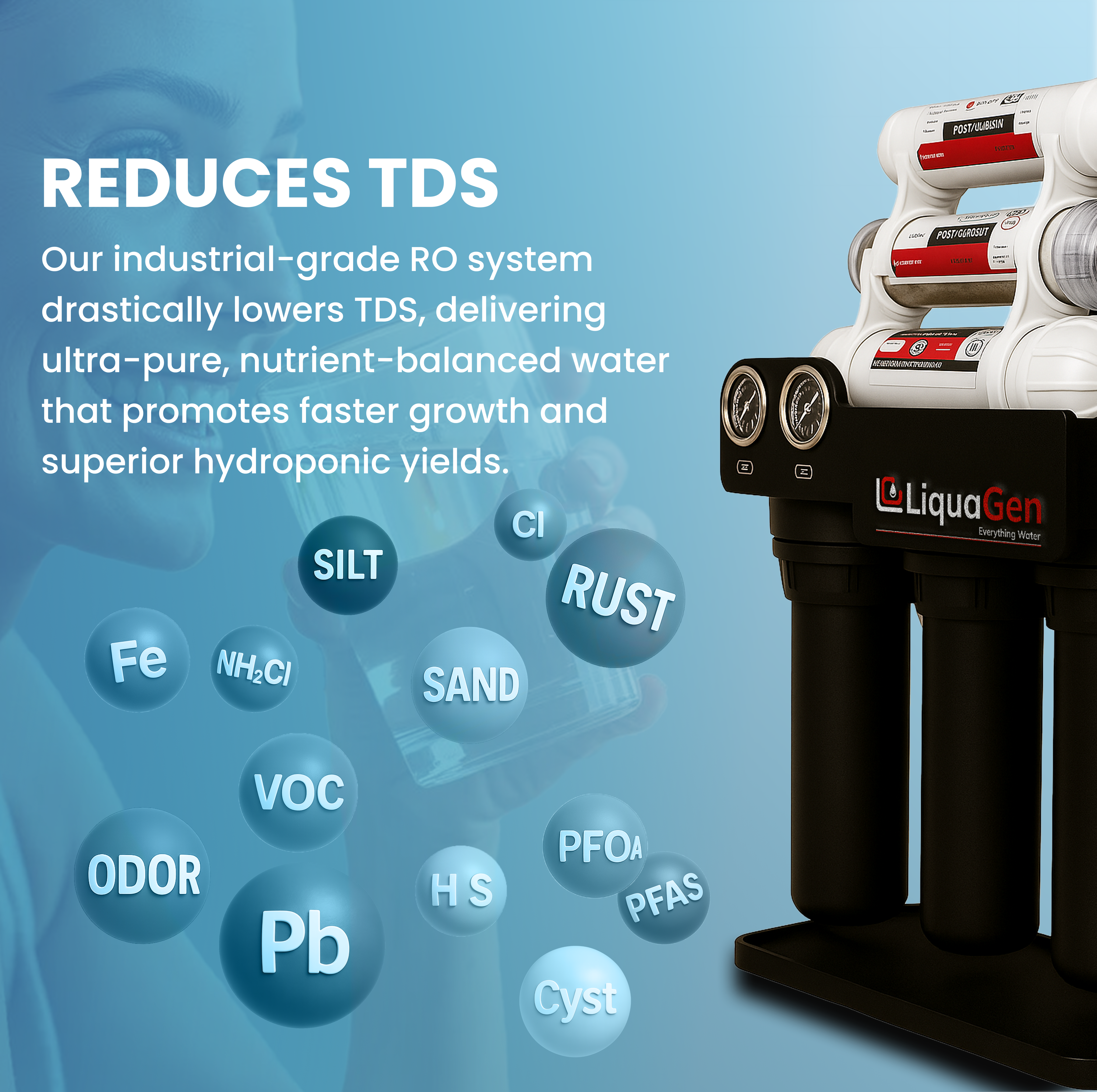 Light Commercial Grade Reverse Osmosis Water Filtration System 150 GPD | 6 Stage RO + Booster Pump - LiquaGen Water