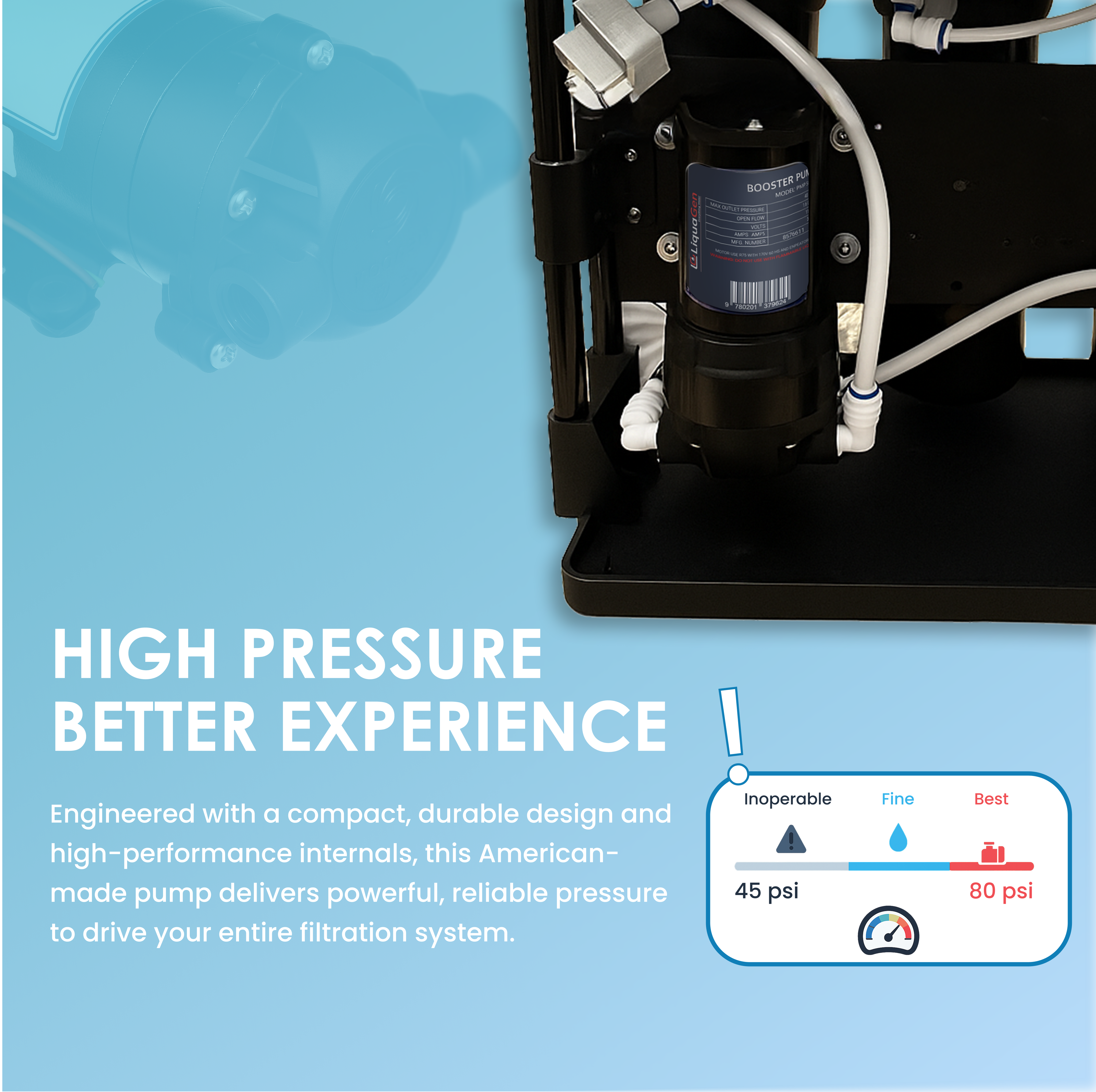 Light Commercial Grade Reverse Osmosis Water Filtration System 150 GPD | 5 Stage RO + Booster Pump - LiquaGen Water