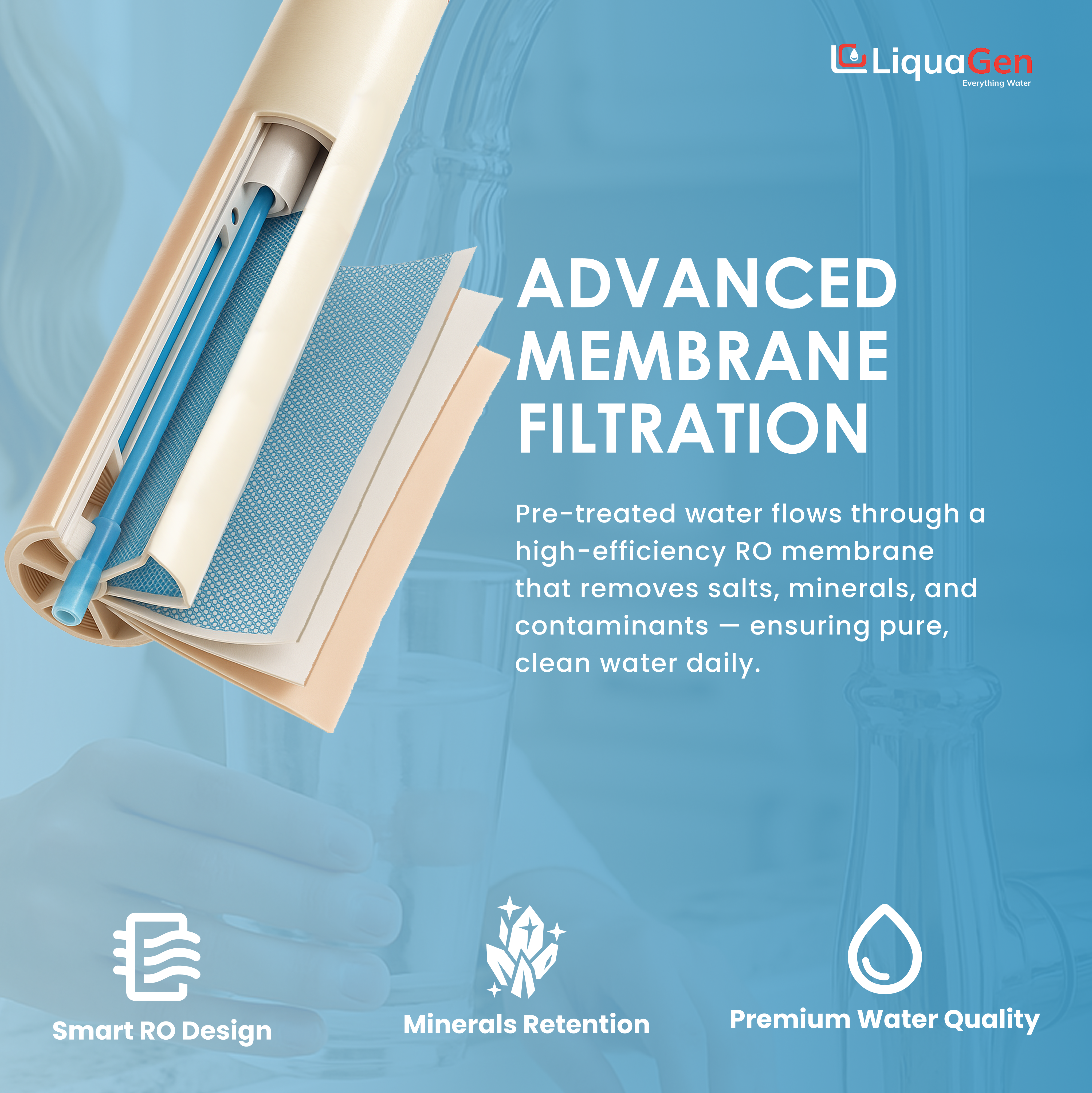 Light Commercial Grade Reverse Osmosis Water Filtration System 150 GPD | 5 Stage RO + Booster Pump - LiquaGen Water